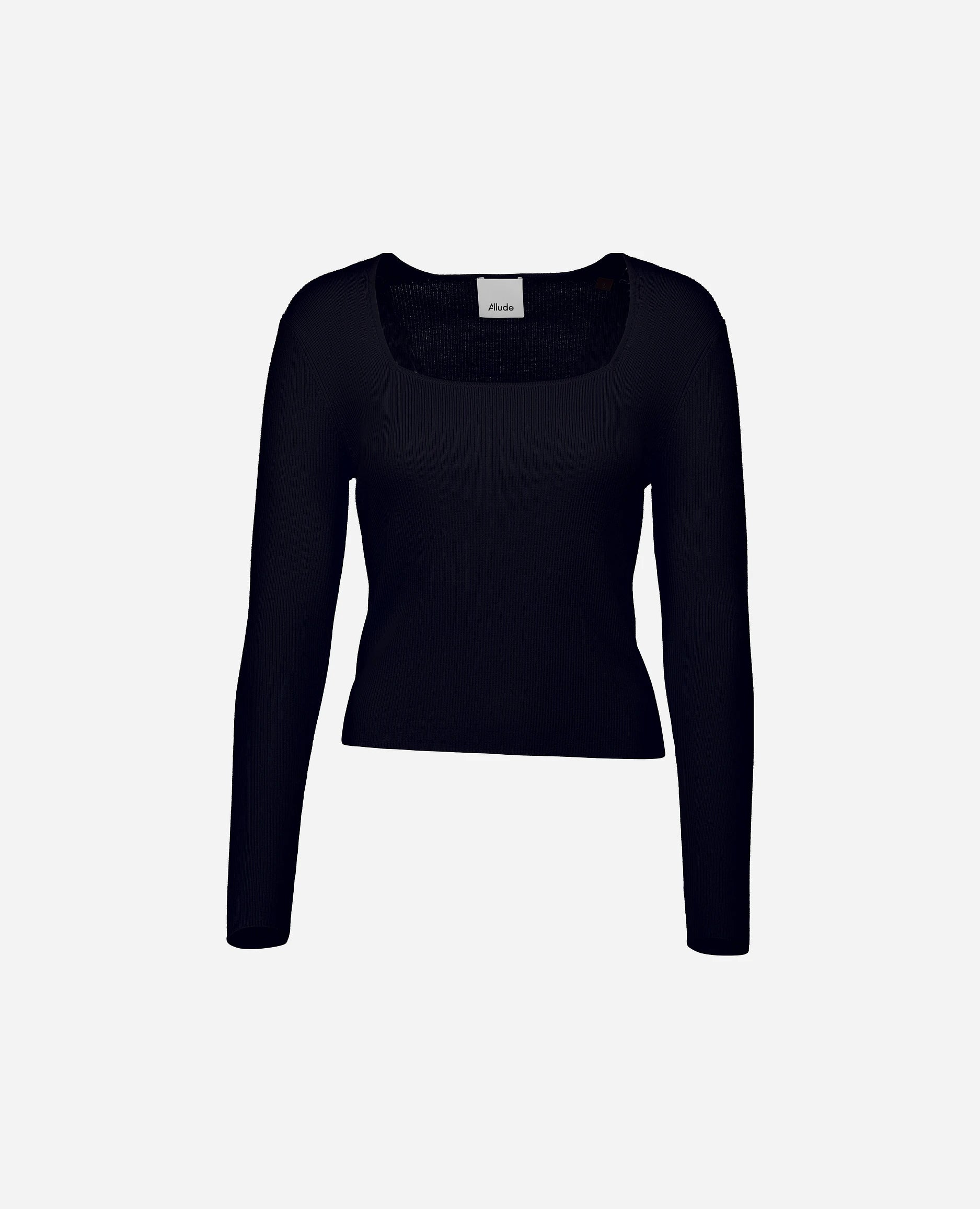 252-64061-414_3 - Allude - 100% Wolle (Merino) Active Damen Enger Schnitt Feinstrick Langarm Navy NEW Pullover SAPG::252-64061 Spring/Summer 2025 Wolle