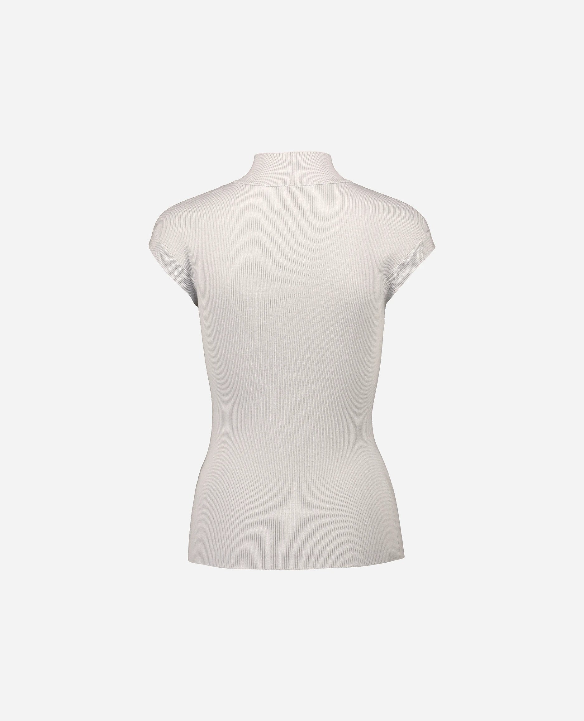 252-64065-440_4 - Allude - 100% Wolle (Merino) Damen Enger Schnitt Feinstrick NEW SAPG::252-64065 Spring/Summer 2025 Stehkragen Top Weiß Wolle