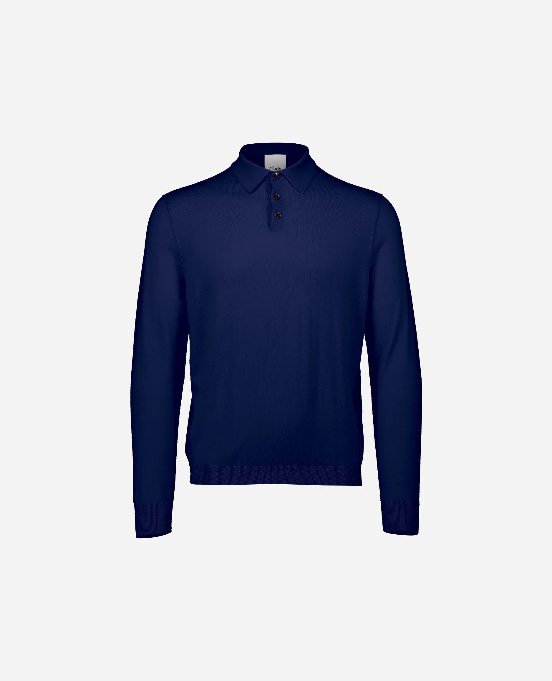 252-69403-415_3 - Allude - 100% Wolle (Merino) Active Allude x Eisbach Blau Feinstrick Gerade Passform Herren Langarm NEW Polo Pullover SAPG::252-69403 Spring/Summer 2025 Wolle