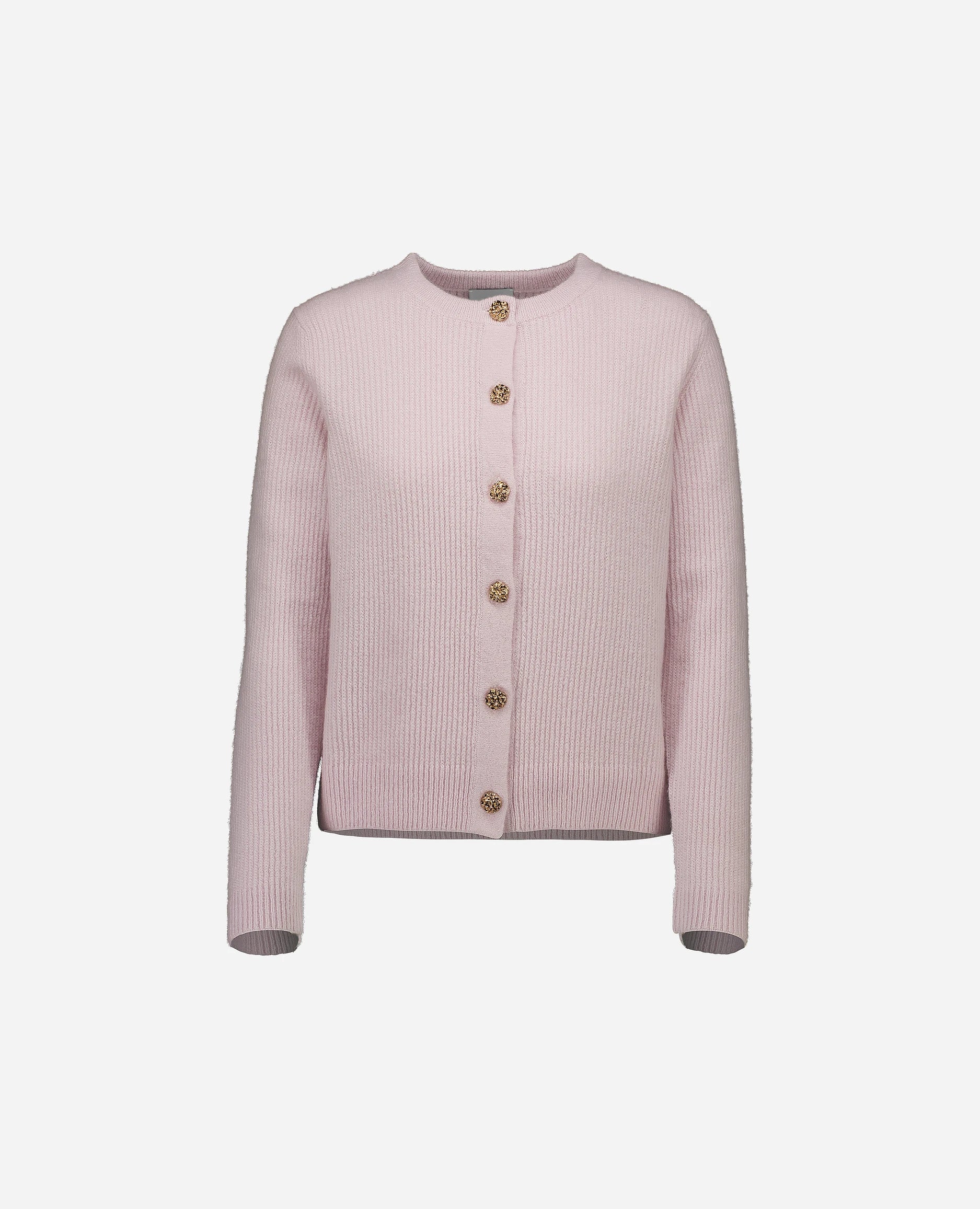 252-77010-60_3 - Allude - 25% Seide 75% Cashmere Cashmere-Mischung Damen Gerade Passform Langarm mittelschwerer Strick NEW Rose Rundhals SAPG::252-77010 Spring/Summer 2025 Strickjacke