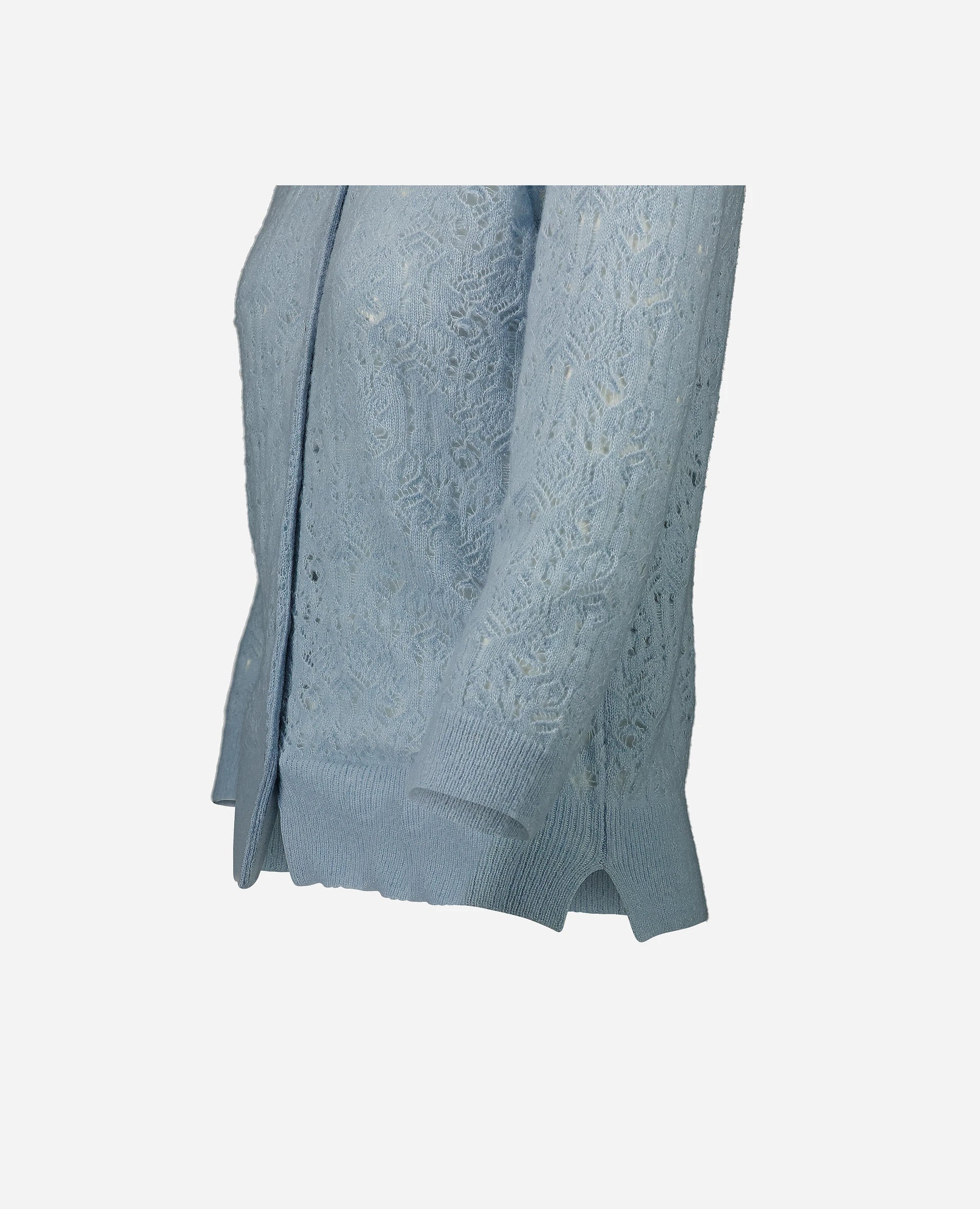 252-77020-10_42 - Allude - 25% Seide 75% Cashmere Blau Cashmere-Mischung Damen Enger Schnitt Feinstrick Langarm NEW Pullover SAPG::252-77020 Spring/Summer 2025 Stehkragen