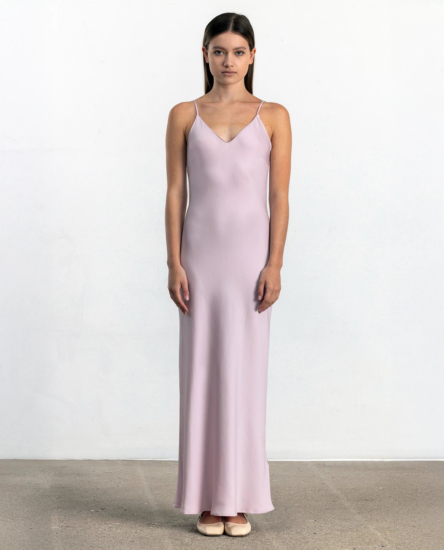 252-84004-60_2 - Allude - 7% Elastan 93% Seide A-Form Damen Kleid Rose SAPG::252-84004 Seide Spring/Summer 2025