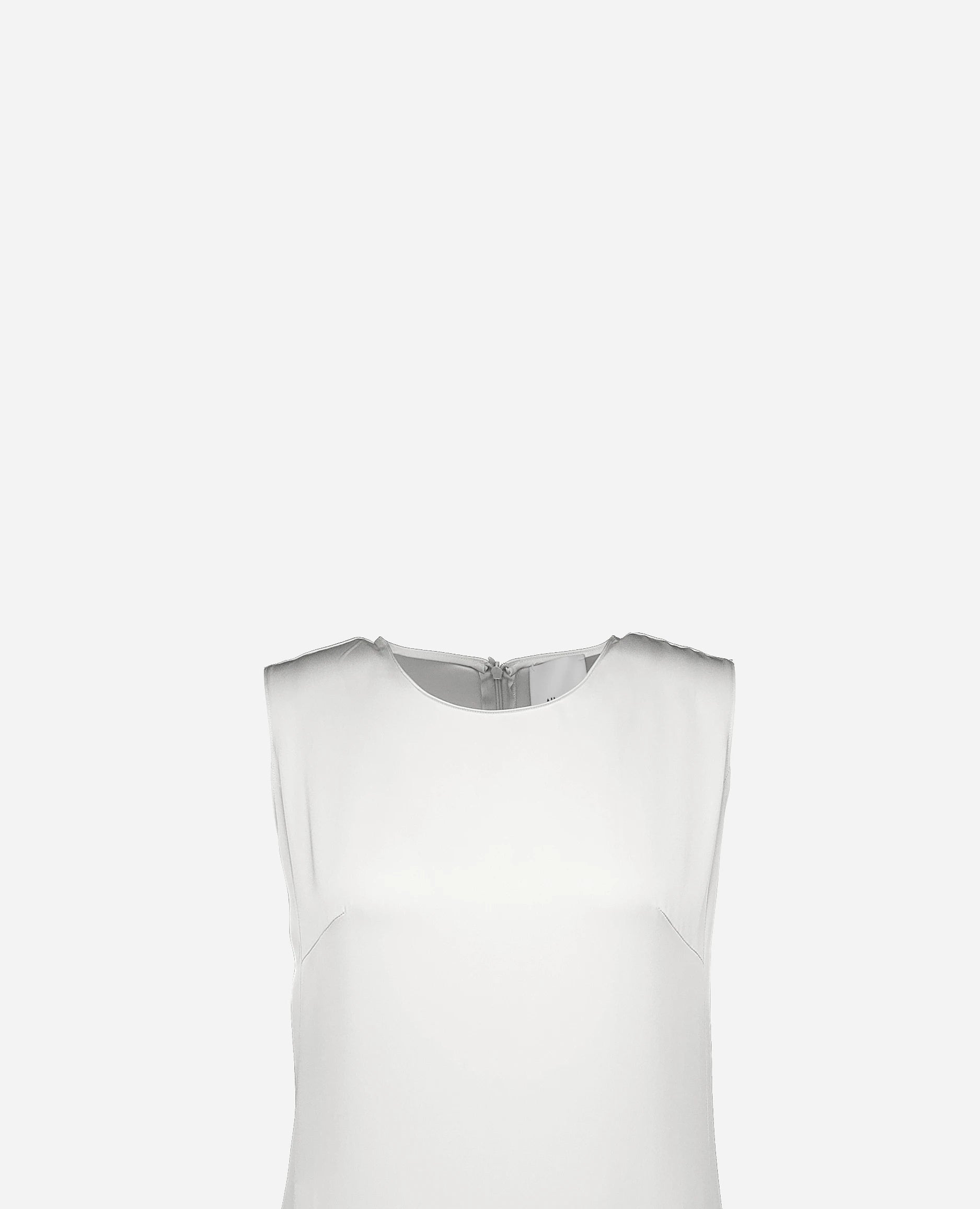 252-84014-40_40 - Allude - 7% Elastan 93% Seide A-Form Active Damen Kleid NEW Rundhals SAPG::252-84014 Seide Spring/Summer 2025 Weiß