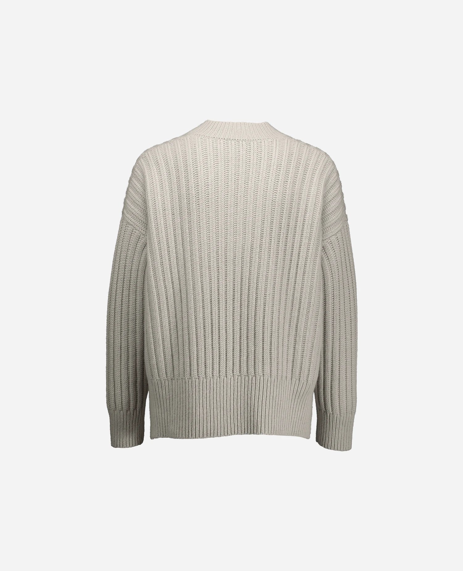 255-11121-80_4_f8470f7e-9b7d-4e14-82d7-e57df859cb22 - Allude - 100% Cashmere Active Damen Fall/Winter 2025/2026 Grau Grobstrick Lockerer Schnitt NEW Pullover Rippenmuster SAPG::255-11121 V-Ausschnitt
