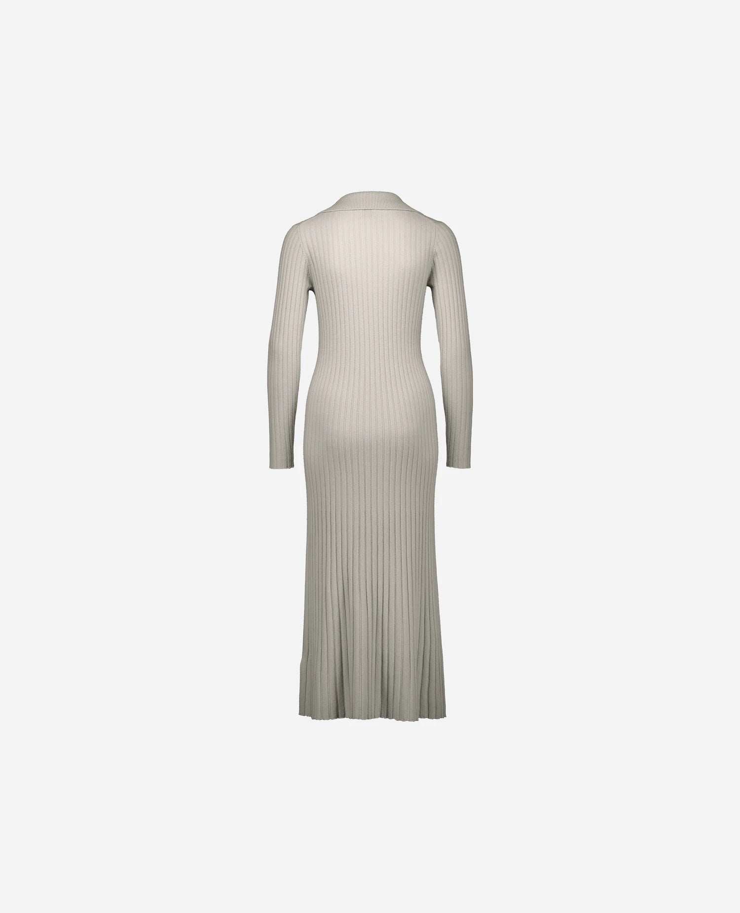 255-11145-80_4 - Allude - 0 100% Cashmere Active Damen Enger Schnitt Fall/Winter 2025/2026 Feinstrick Grau Kleid NEW Rippenmuster SAPG::255-11145