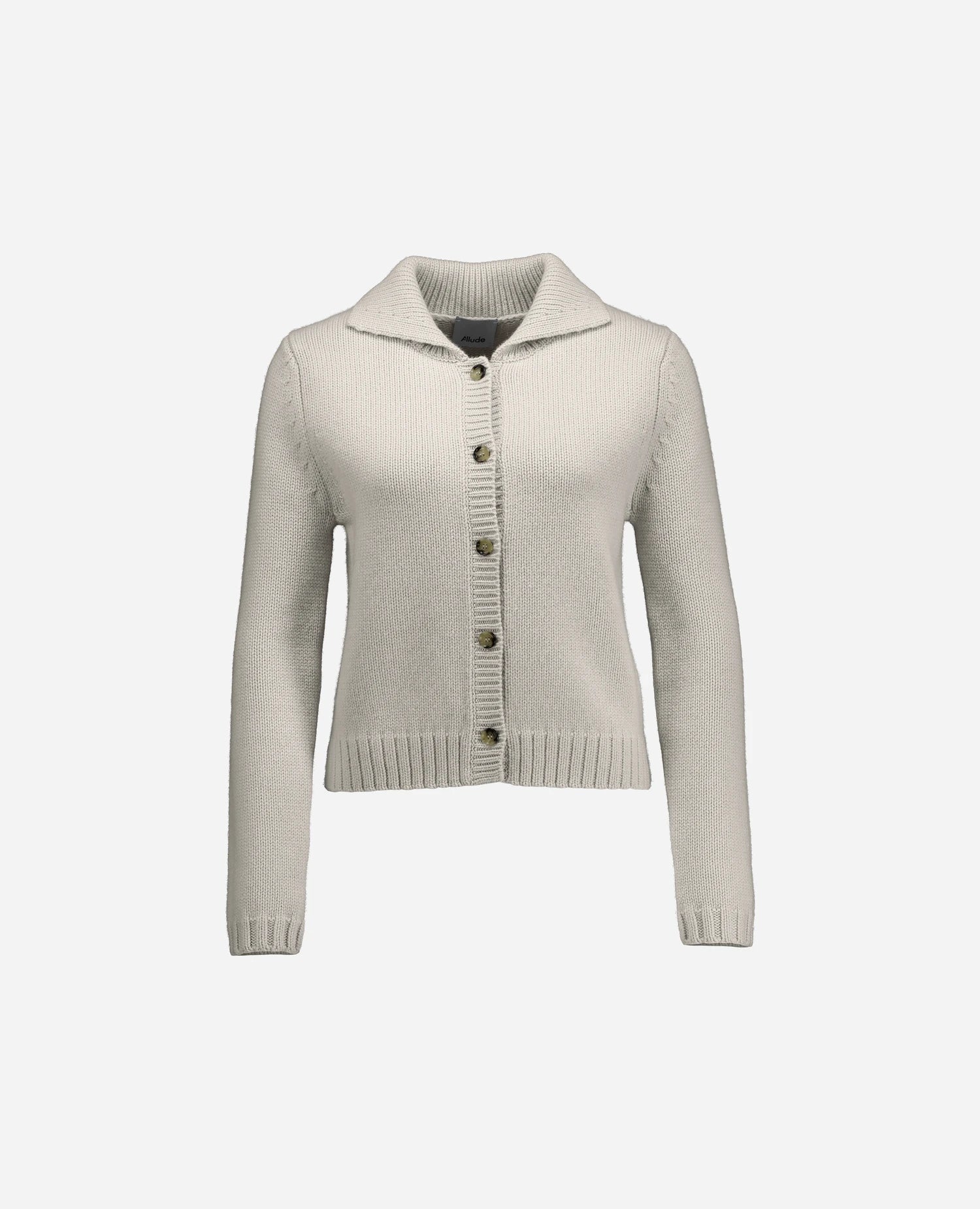 255-11180-80_3 - Allude - 0 100% Cashmere Active Damen Fall/Winter 2025/2026 Flachstrick Gerade Passform Grau Grobstrick NEW SAPG::255-11180 Strickjacke