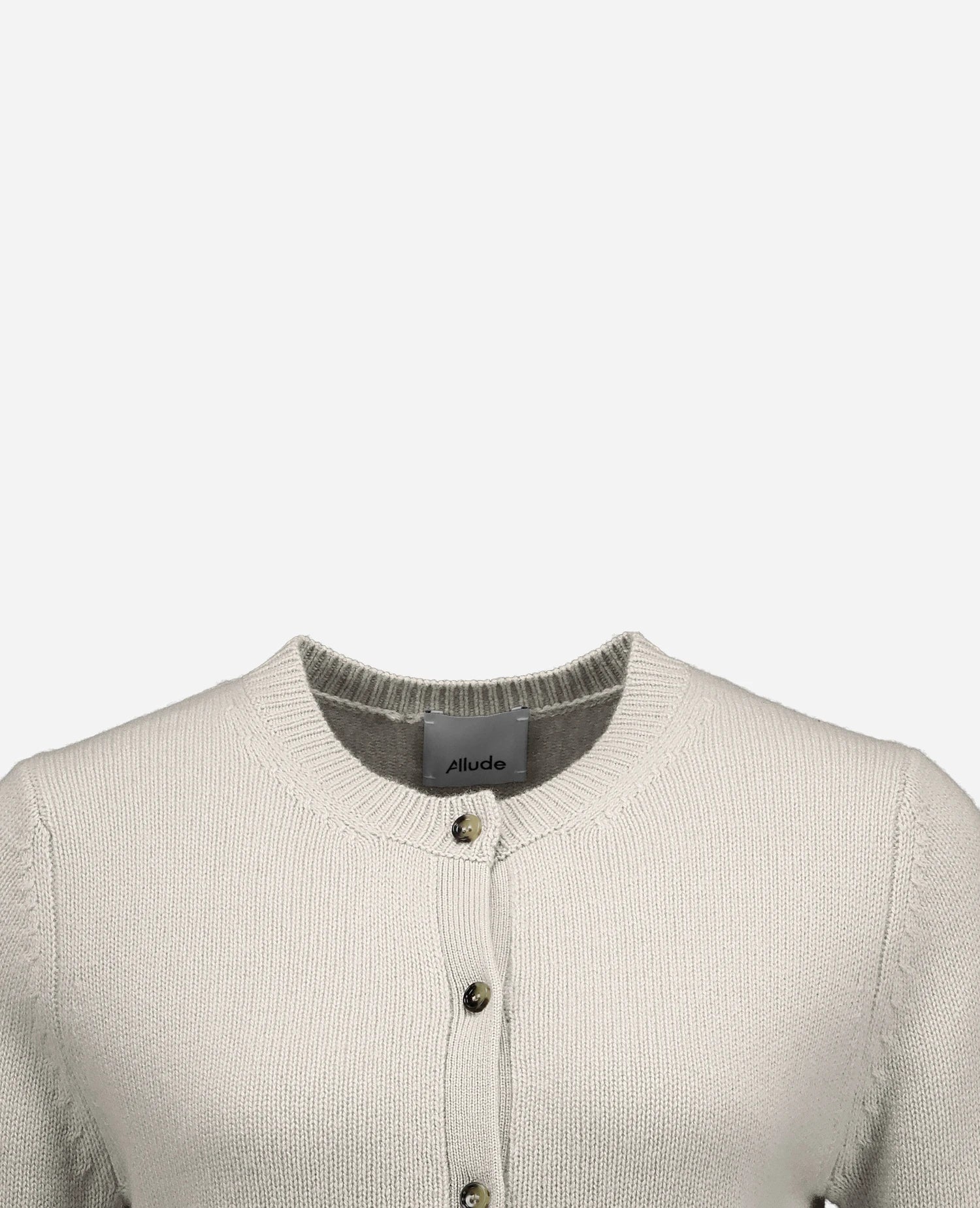 255-11201-80_40 - Allude - 100% Cashmere Active Damen Fall/Winter 2025/2026 Flachstrick Gerade Passform Grau mittelschwerer Strick NEW Rundhals SAPG::255-11201 Strickjacke