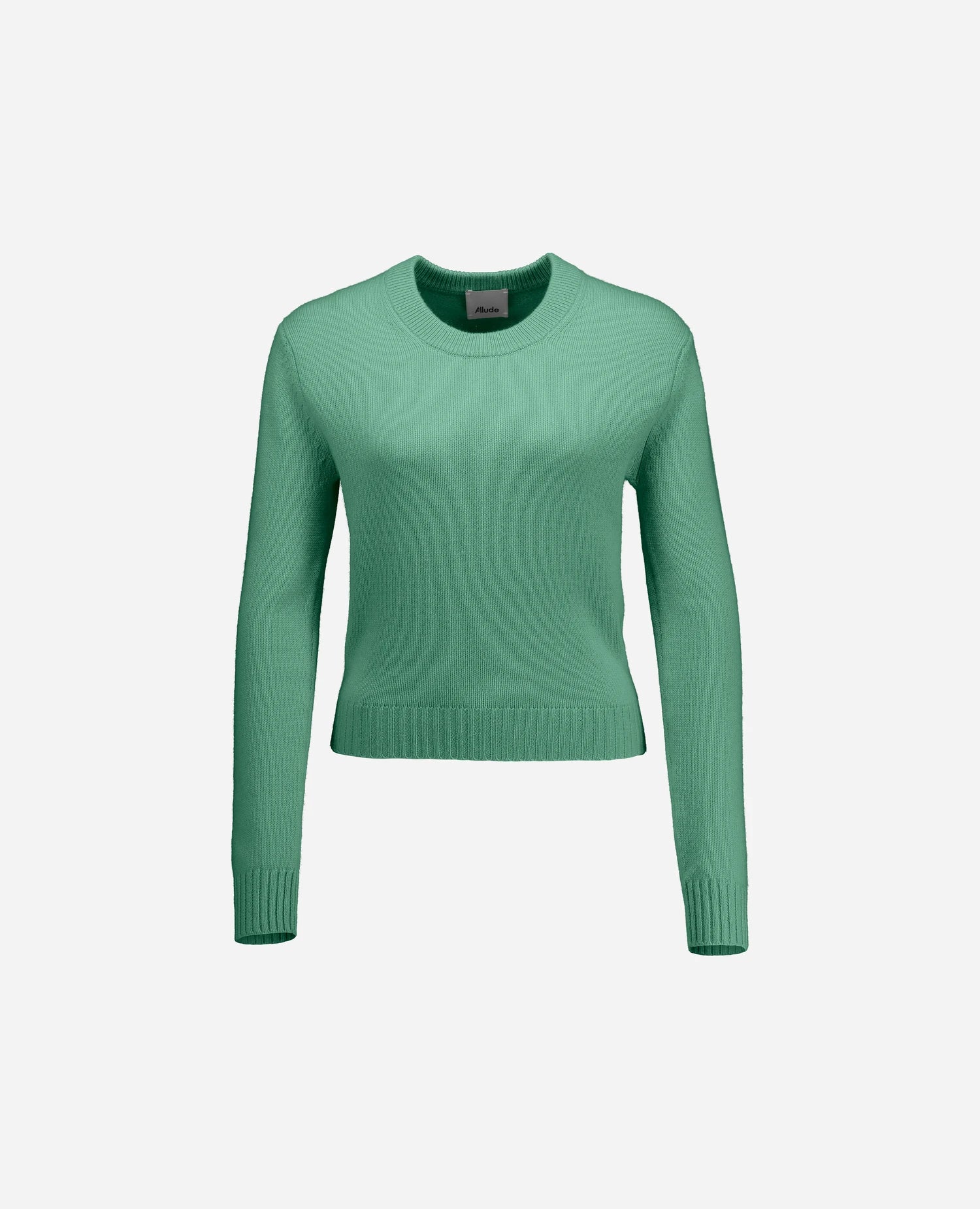 255-11204-32_3 - Allude - 100% Cashmere Active Damen Fall/Winter 2025/2026 Flachstrick Gerade Passform Grün mittelschwerer Strick NEW Pullover Rundhals SAPG::255-11204