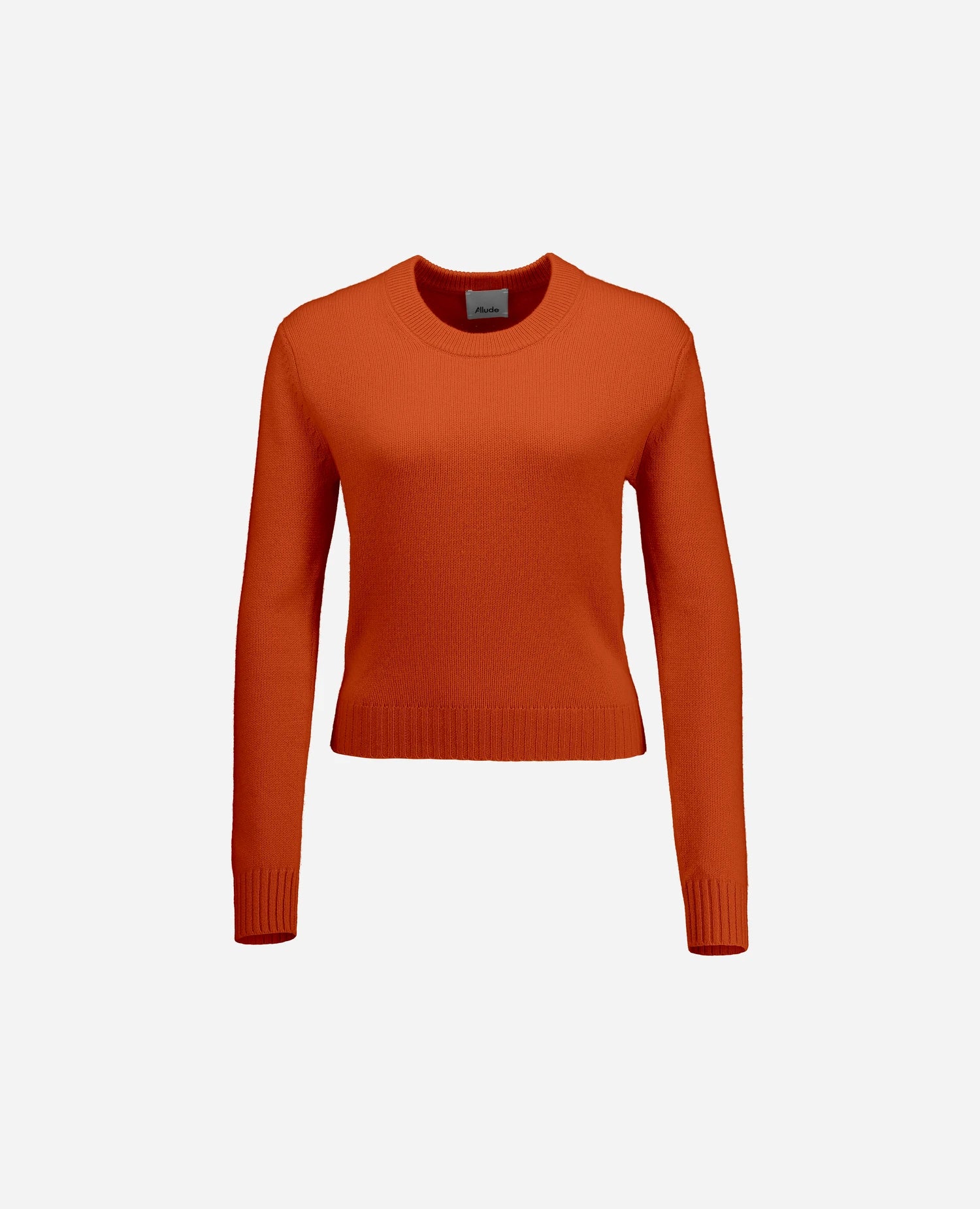 255-11204-53_3 - Allude - 100% Cashmere Active Damen Fall/Winter 2025/2026 Flachstrick Gerade Passform mittelschwerer Strick NEW Orange Pullover Rundhals SAPG::255-11204