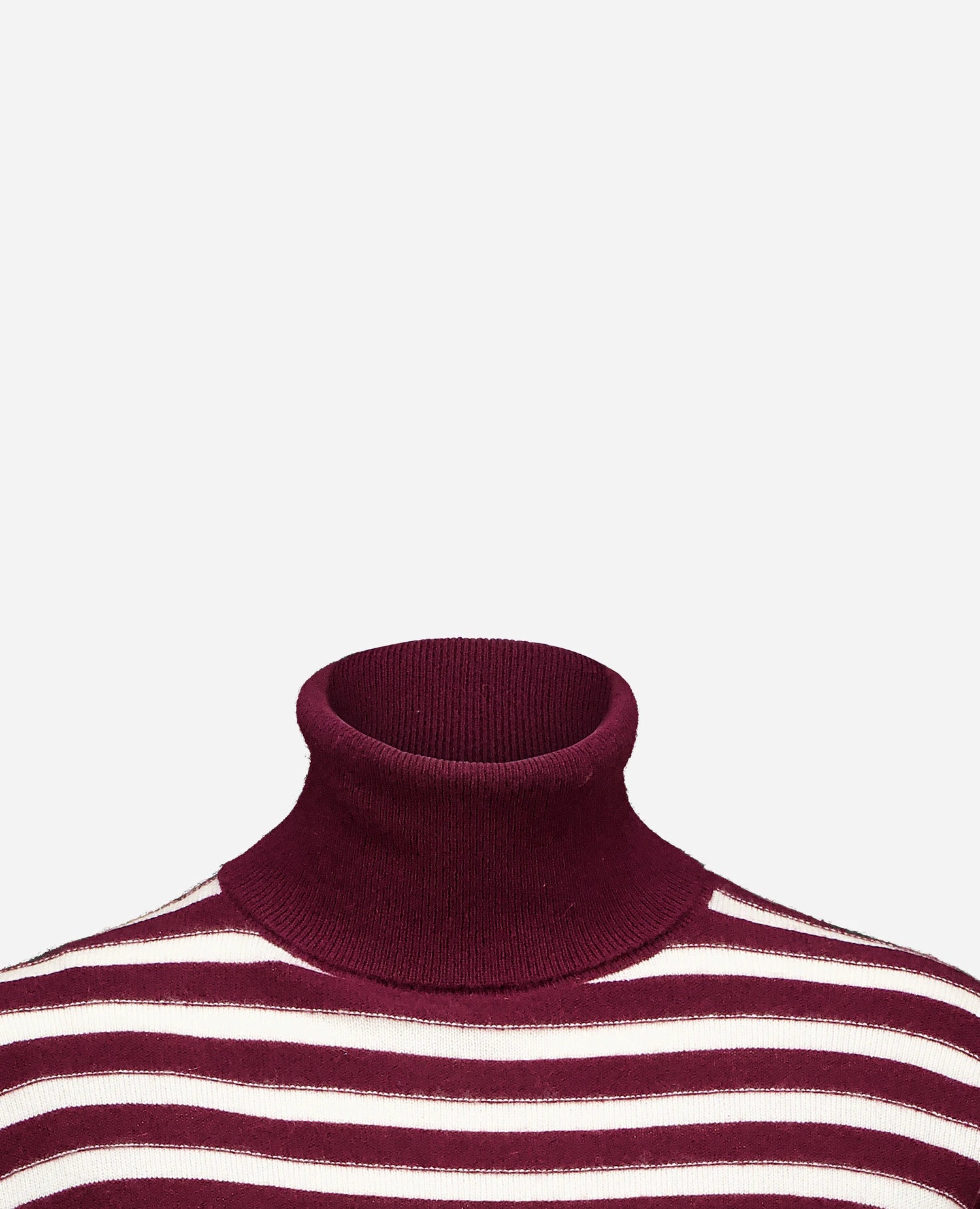 255-17024-68_1-40 - Allude - 30% Cashmere 70% Wolle Active Damen Fall/Winter 2025/2026 Feinstrick Flachstrick mit Streifen --> Streifendesign Gerade Passform NEW Pullover Rollkragen Rot SAPG::255-17024