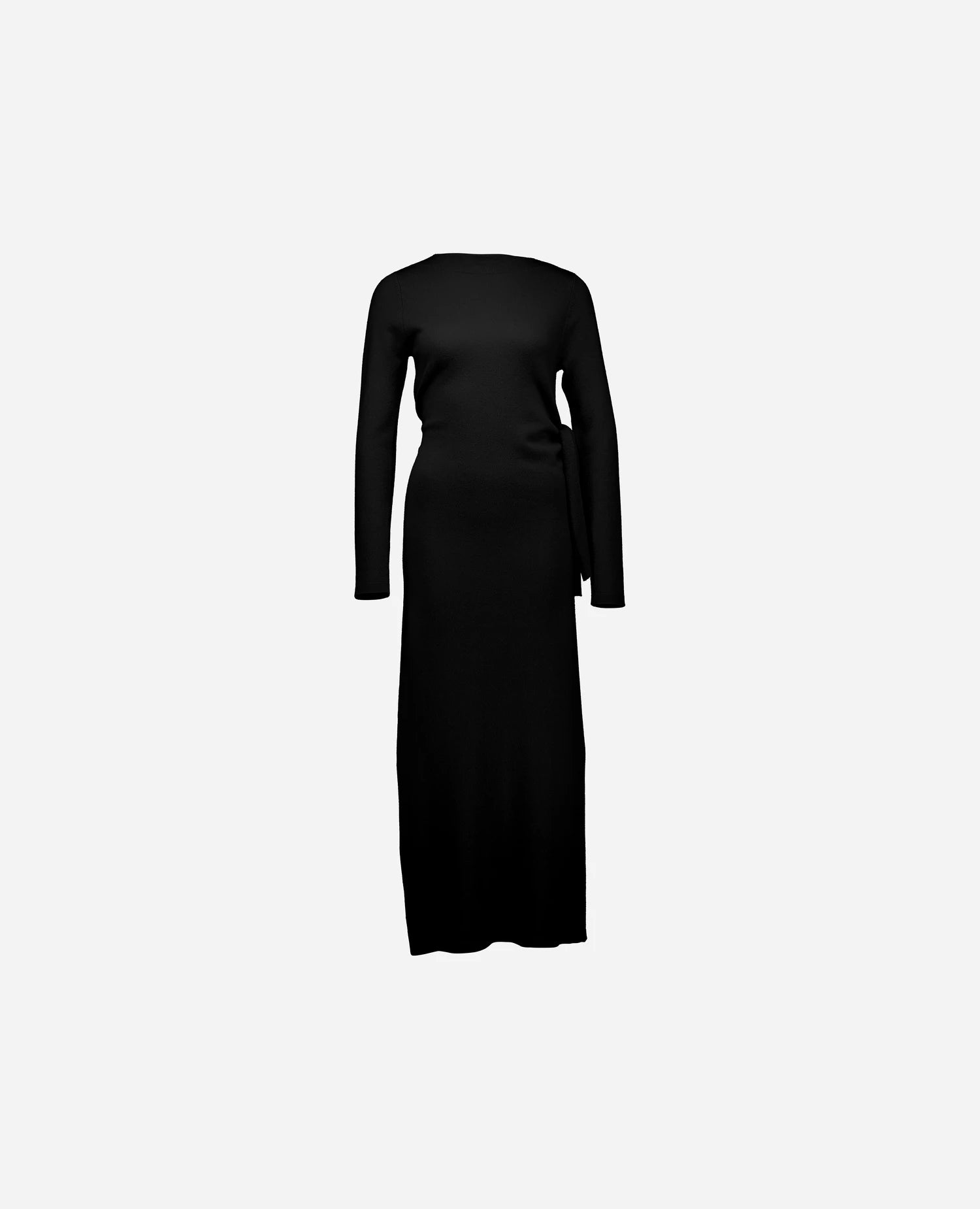 255-17094-90_3 - Allude - 30% Cashmere 70% Wolle Active Damen Enger Schnitt Fall/Winter 2025/2026 Feinstrick Flachstrick Kleid NEW Rundhals SAPG::255-17094 Schwarz