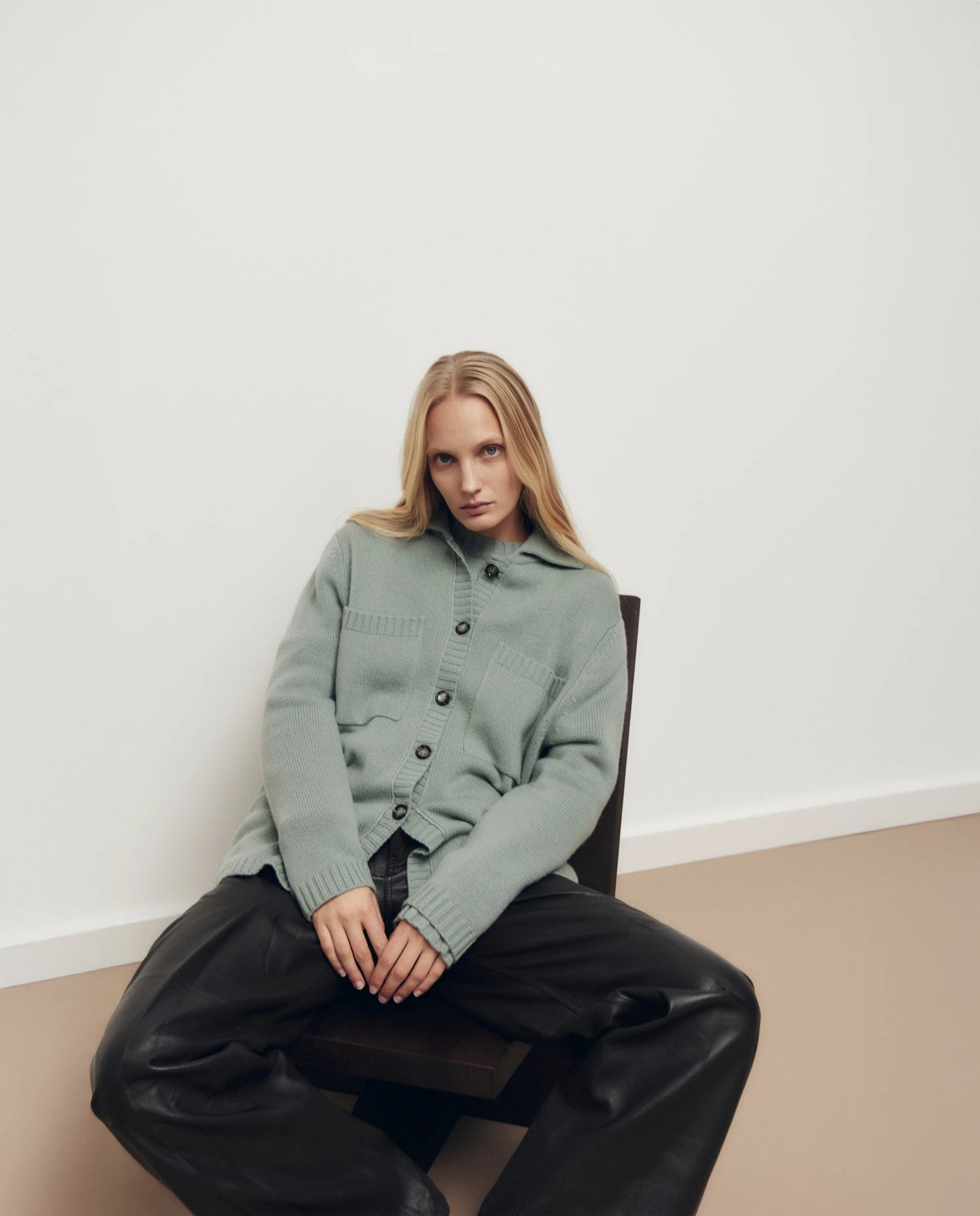 255-17101-31_1 - Allude - 0 30% Cashmere 70% Wolle Active Damen Fall/Winter 2025/2026 Flachstrick Grobstrick Grün Lockerer Schnitt NEW Pullover SAPG::255-17101