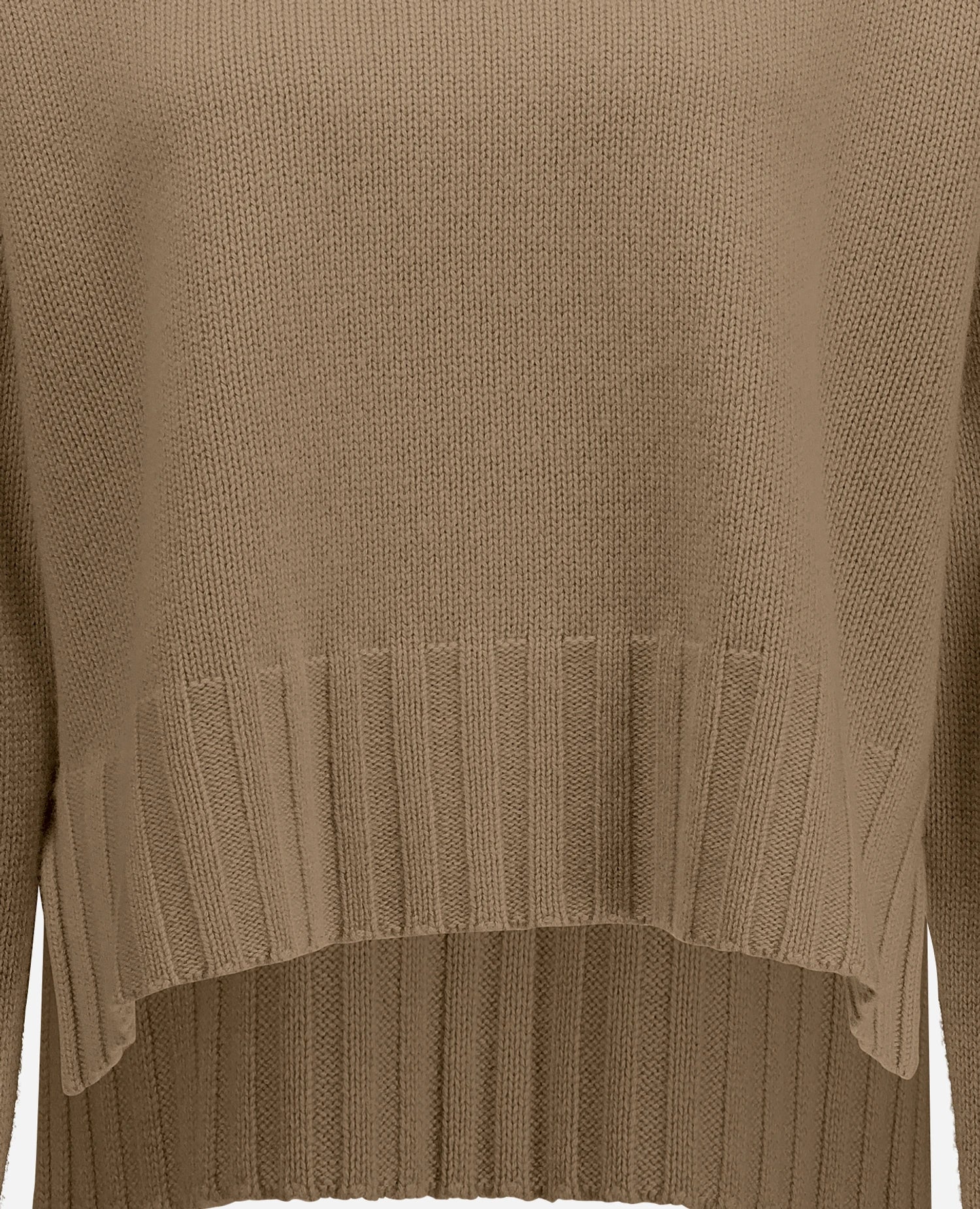 255-17102-43_41 - Allude - 30% Cashmere 70% Wolle Active Beige Damen Fall/Winter 2025/2026 Flachstrick Grobstrick Lockerer Schnitt NEW Pullover Rundhals SAPG::255-17102