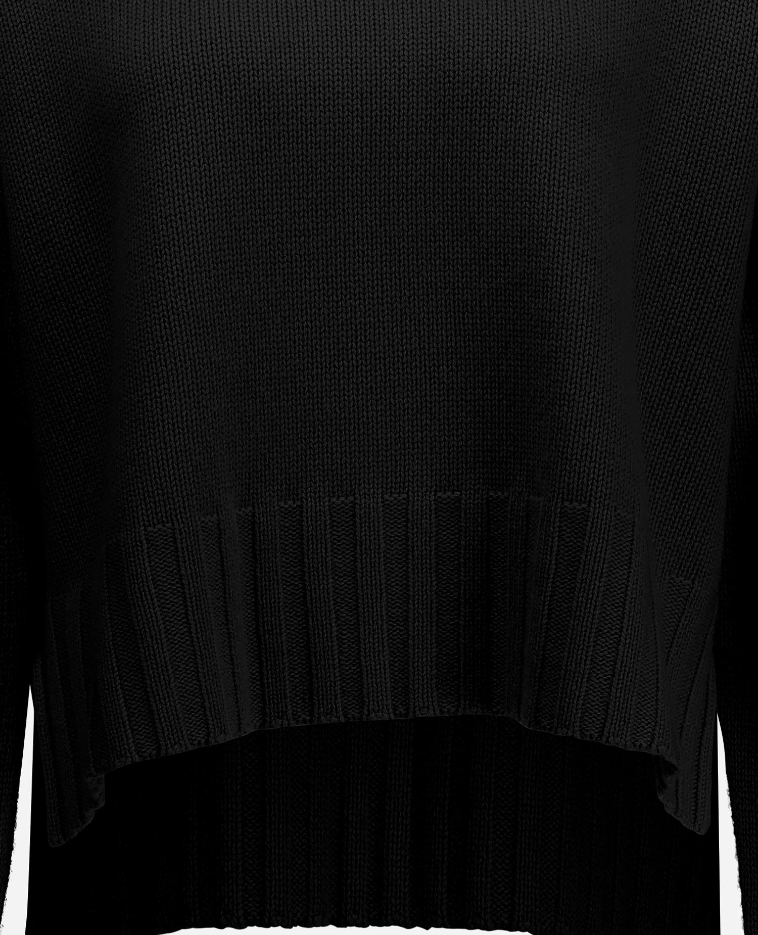 255-17102-90_41 - Allude - 30% Cashmere 70% Wolle Active Damen Fall/Winter 2025/2026 Flachstrick Grobstrick Lockerer Schnitt NEW Pullover Rundhals SAPG::255-17102 Schwarz