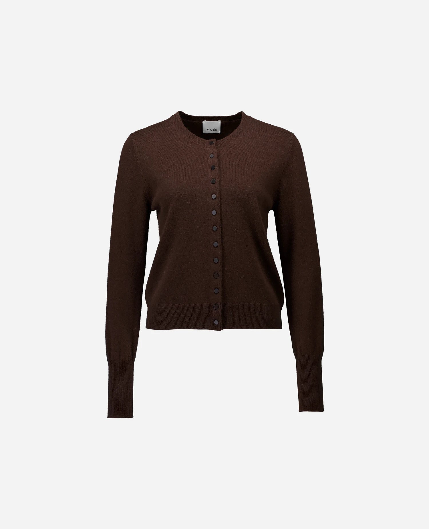 255-17131-49_3 - Allude - 30% Cashmere 70% Wolle Active Braun Damen Fall/Winter 2025/2026 Feinstrick Flachstrick Gerade Passform NEW Rundhals SAPG::255-17131 Strickjacke