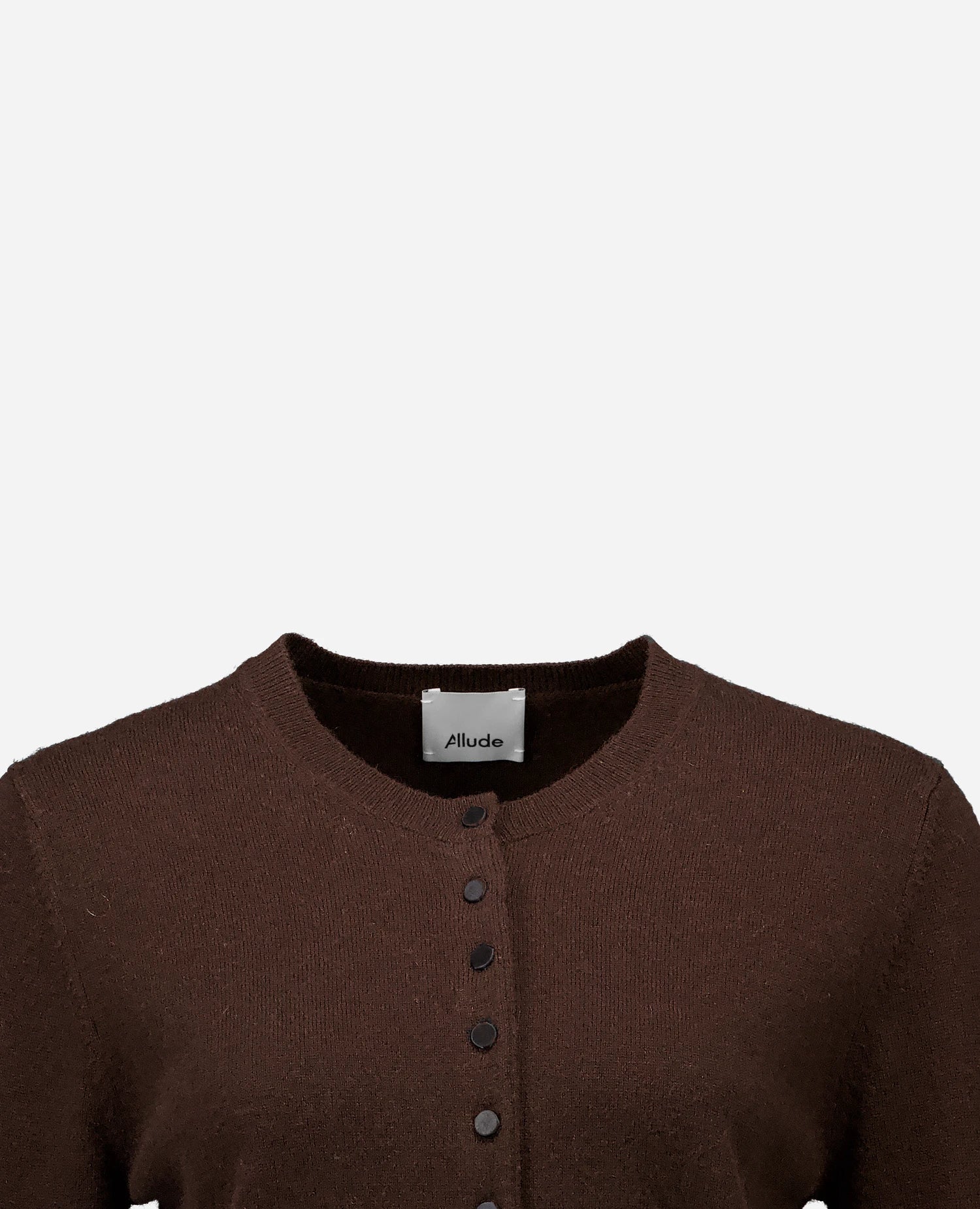255-17131-49_40 - Allude - 30% Cashmere 70% Wolle Active Braun Damen Fall/Winter 2025/2026 Feinstrick Flachstrick Gerade Passform NEW Rundhals SAPG::255-17131 Strickjacke