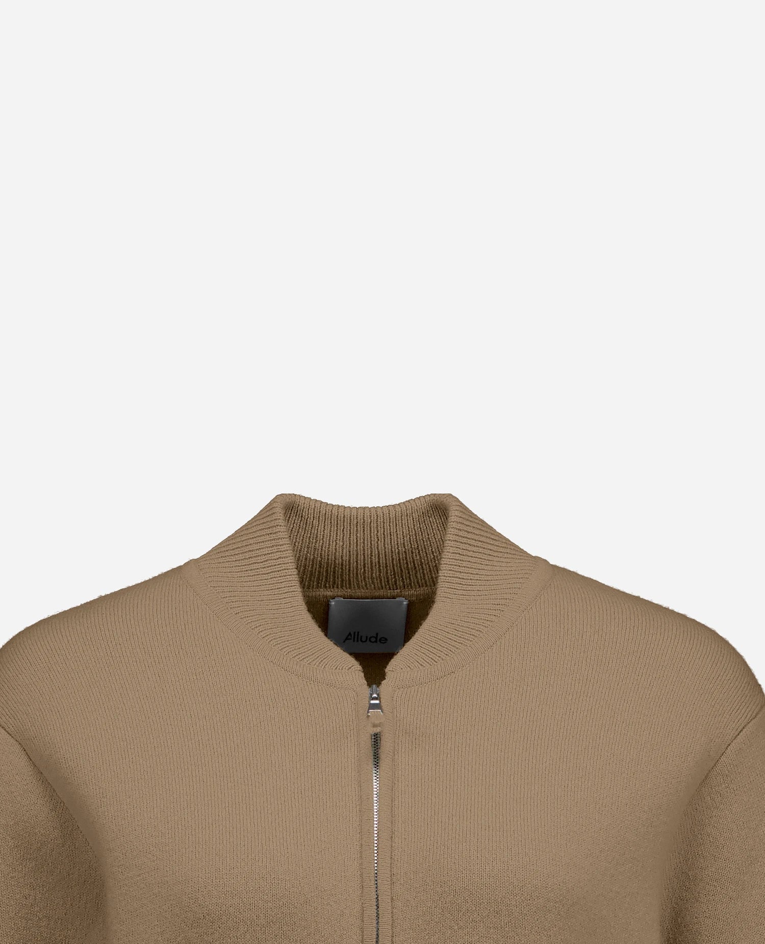 255-17608-43_40 - Allude - 0 30% Cashmere 70% Wolle Active Beige Damen Fall/Winter 2025/2026 Jacket Lockerer Schnitt mittelschwerer Strick NEW SAPG::255-17608 Uni Jacquardmuster