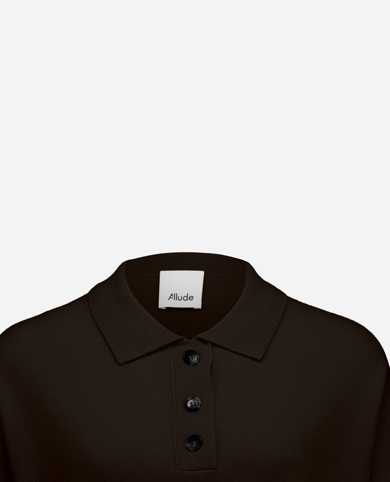 255-17653-49_40 - Allude - 30% Cashmere 70% Wolle Active Braun Damen Fall/Winter 2025/2026 Feinstrick Flachstrick + Milano-Strick Lockerer Schnitt NEW Polo Pullover SAPG::255-17653