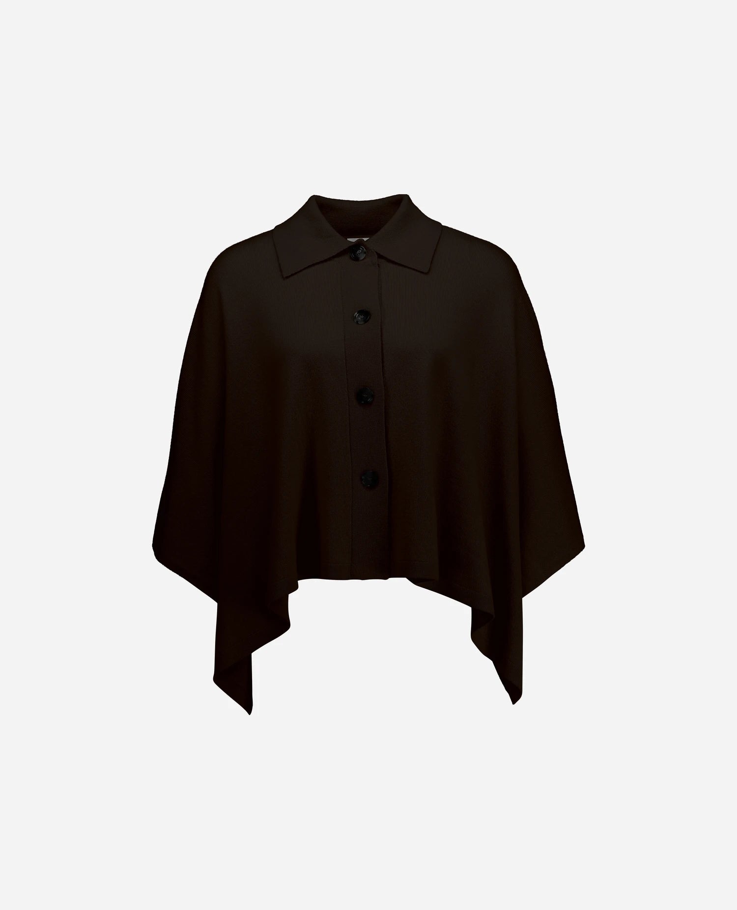 255-17655-49_3 - Allude - 0 30% Cashmere 70% Wolle Active Braun Cape Damen Fall/Winter 2025/2026 Feinstrick Flachstrick + Milano-Strick Lockerer Schnitt NEW SAPG::255-17655