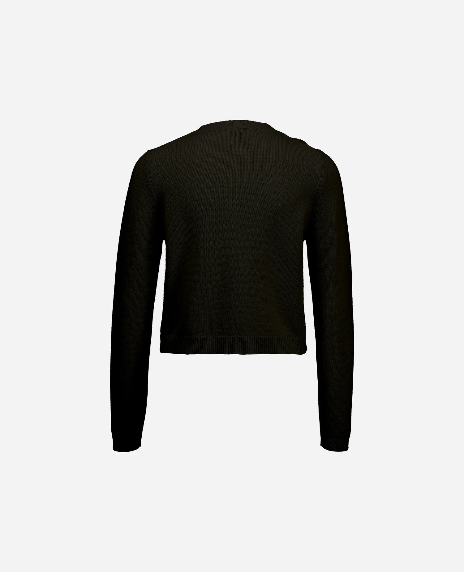 255-17680-38_4 - Allude - 30% Cashmere 70% Wolle Active Damen Fall/Winter 2025/2026 Flachstrick Kastiger Schnitt Khaki mittelschwerer Strick NEW Rundhals SAPG::255-17680 Strickjacke