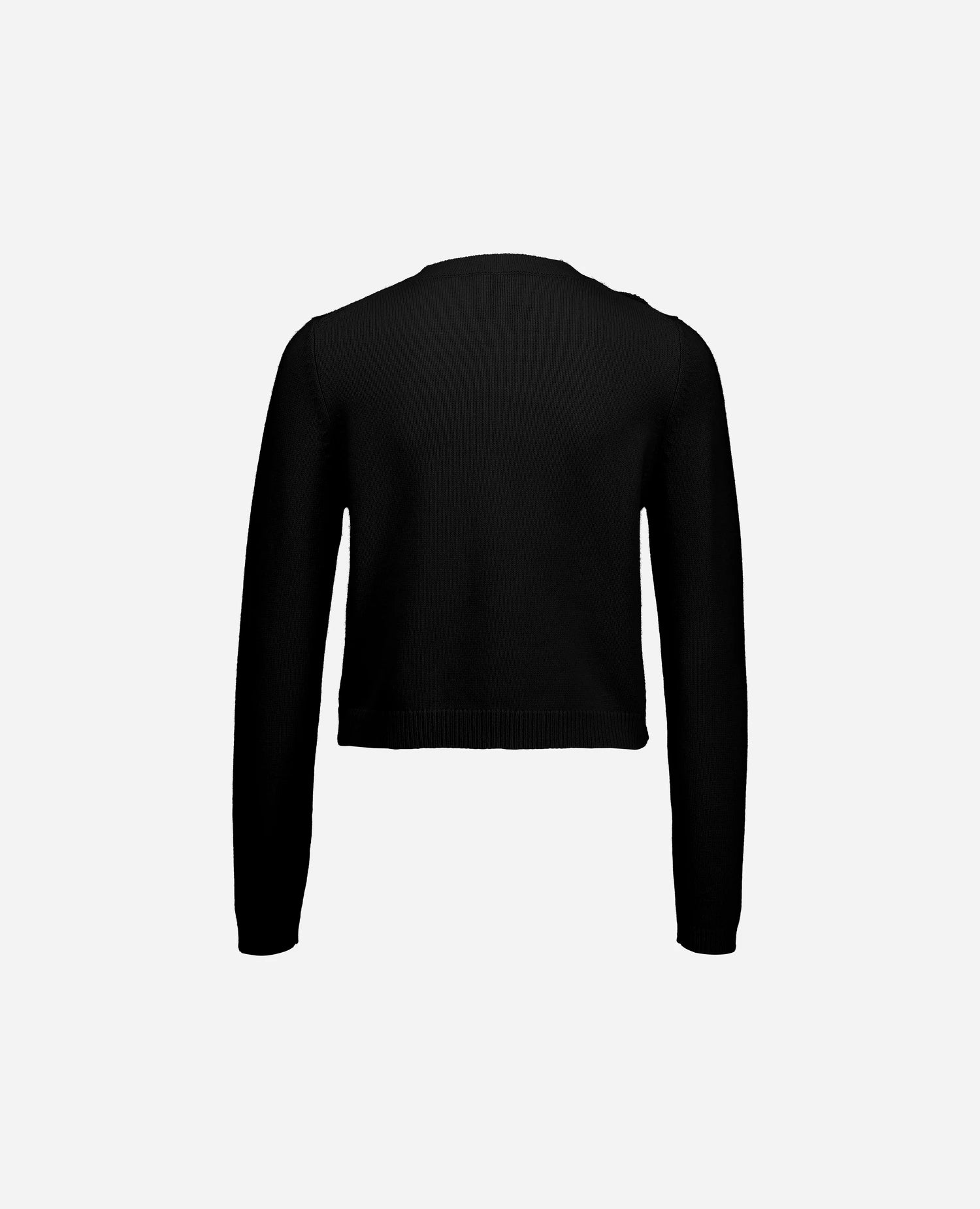 255-17680-90_4 - Allude - 30% Cashmere 70% Wolle Active Damen Fall/Winter 2025/2026 Flachstrick Kastiger Schnitt mittelschwerer Strick NEW Rundhals SAPG::255-17680 Schwarz Strickjacke