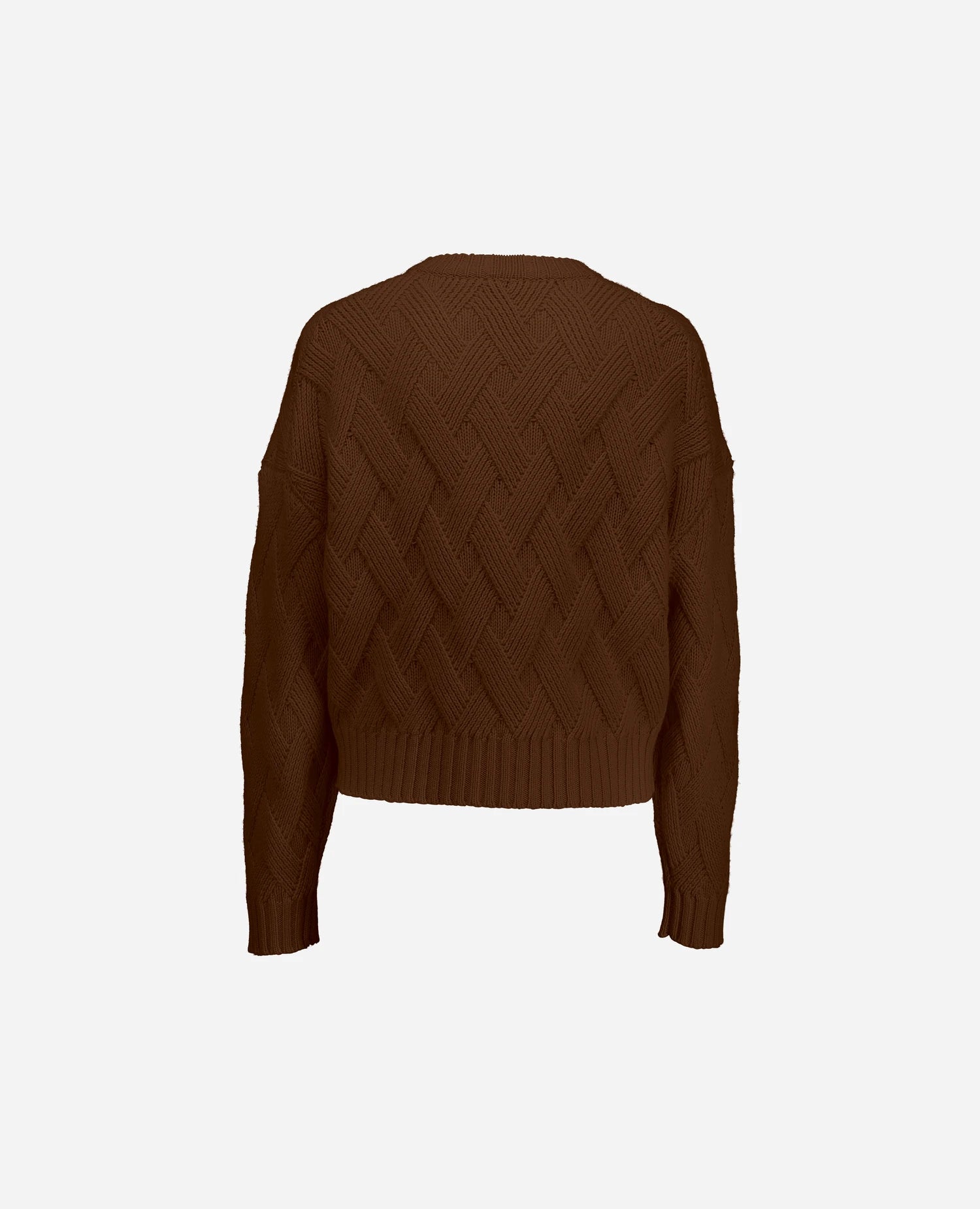 255-17691-44_4 - Allude - 30% Cashmere 70% Wolle Active Beige Damen Fall/Winter 2025/2026 Grobstrick Lockerer Schnitt NEW Pullover Rauten-Strickmuster Rundhals SAPG::255-17691