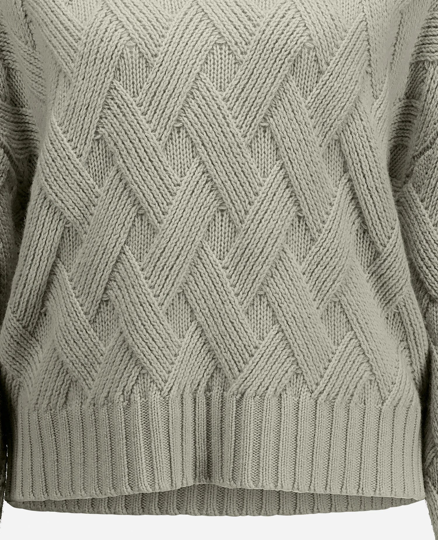 255-17691-82_41 - Allude - 30% Cashmere 70% Wolle Active Damen Fall/Winter 2025/2026 Grau Grobstrick Lockerer Schnitt NEW Pullover Rauten-Strickmuster Rundhals SAPG::255-17691