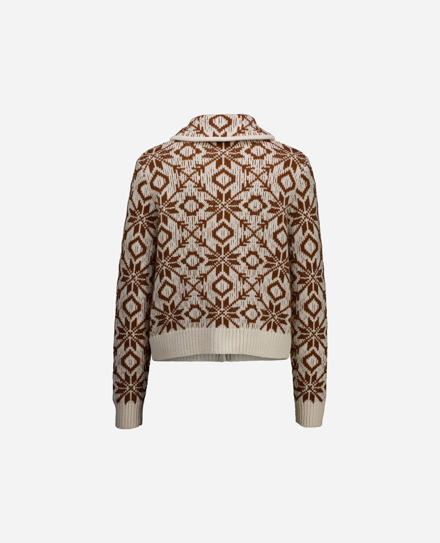 255-17770-4144_40 - Allude - 0 30% Cashmere 70% Wolle Active Creme Damen Fall/Winter 2025/2026 Grobstrick Kastiger Schnitt NEW Norweger Strickmuster SAPG::255-17770 Strickjacke