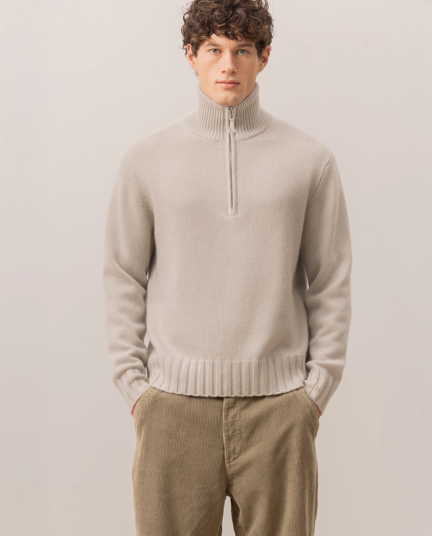 255-30002-82_20 - Allude - 0 100% Cashmere Active Fall/Winter 2025/2026 Flachstrick Gerade Passform Grau Grobstrick Herren NEW Pullover SAPG::255-30002