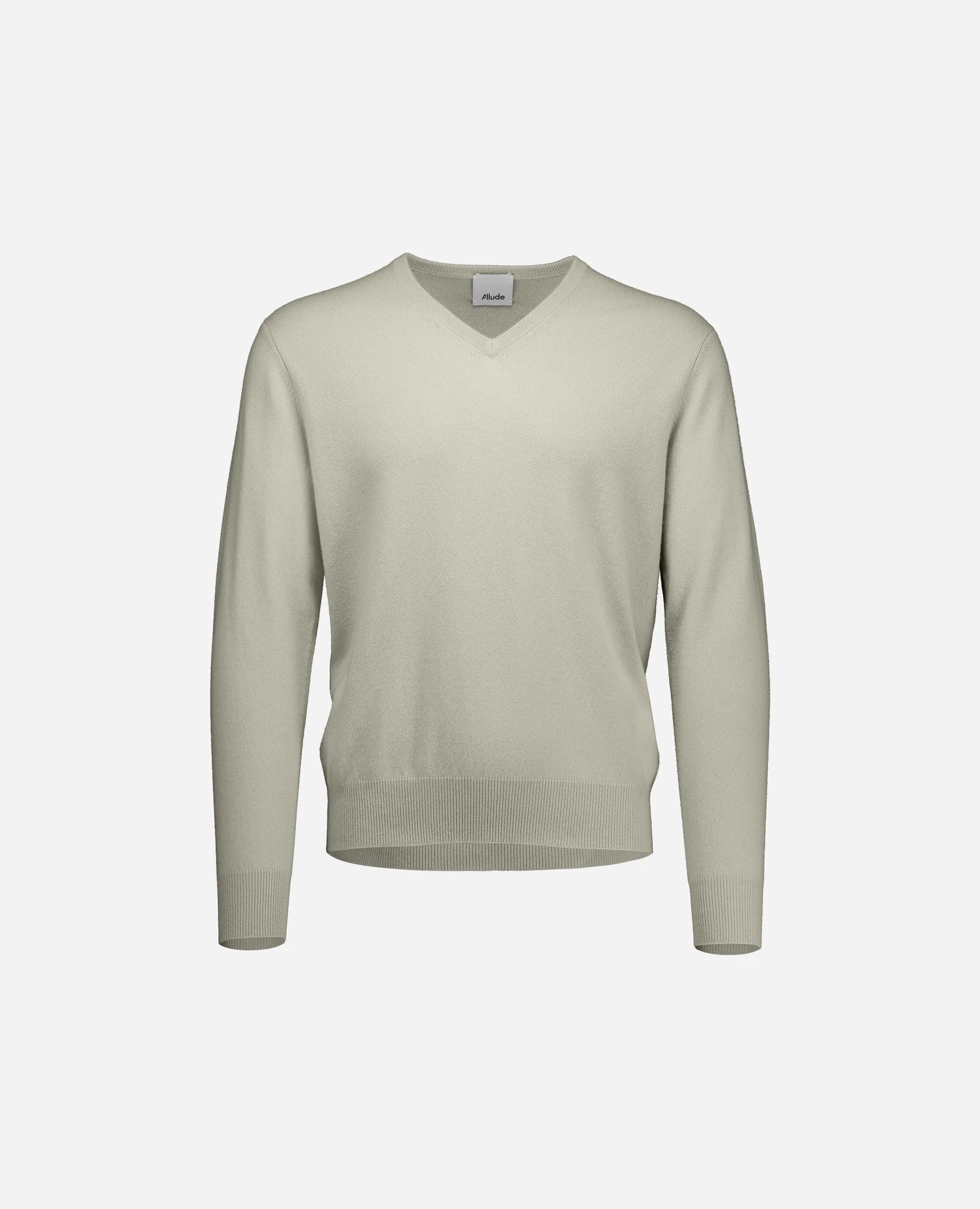 255-30020-82_3 - Allude - 100% Cashmere Active Fall/Winter 2025/2026 Feinstrick Flachstrick Gerade Passform Grau Herren NEW Pullover SAPG::255-30020 V-Ausschnitt