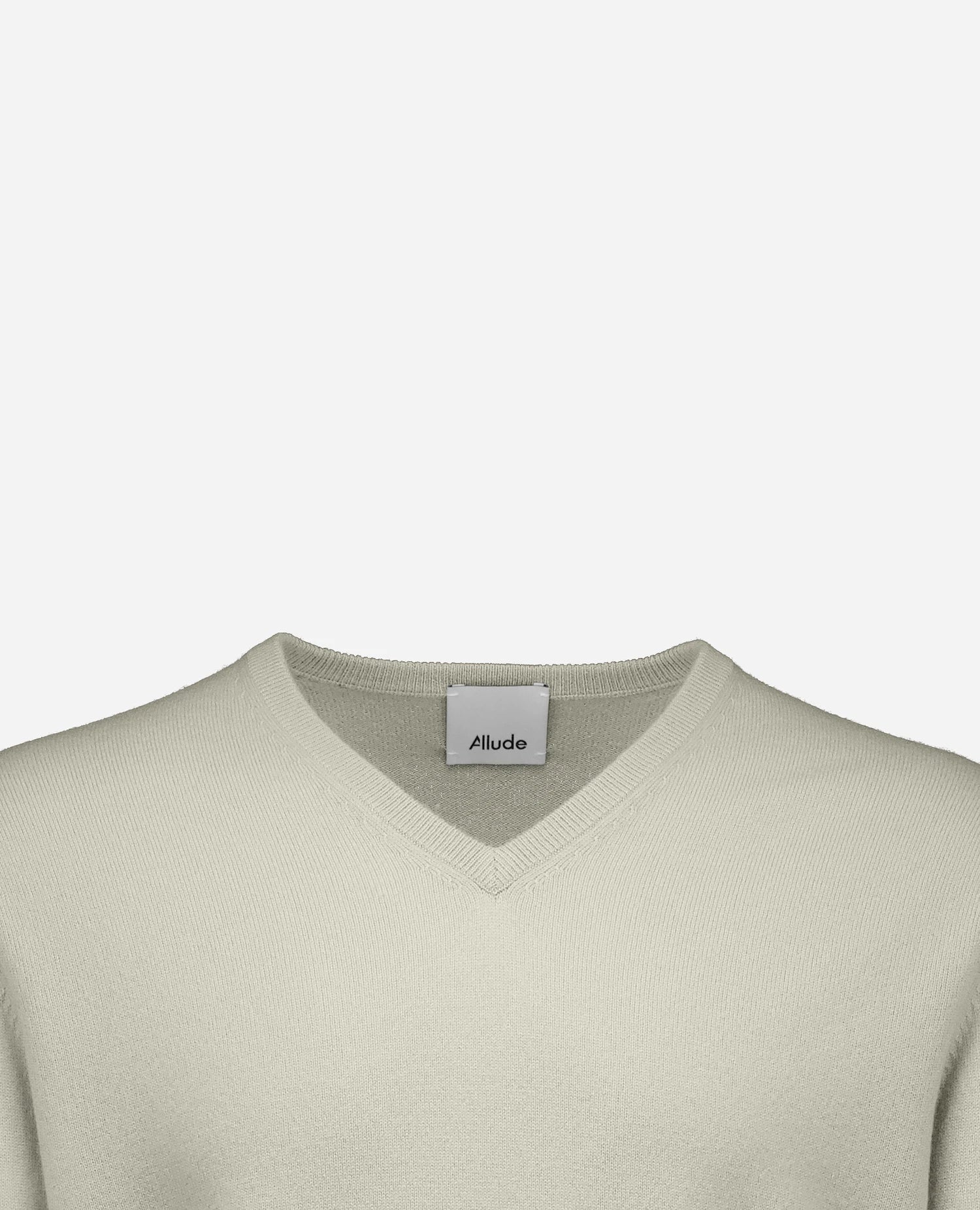 255-30020-82_40 - Allude - 100% Cashmere Active Fall/Winter 2025/2026 Feinstrick Flachstrick Gerade Passform Grau Herren NEW Pullover SAPG::255-30020 V-Ausschnitt
