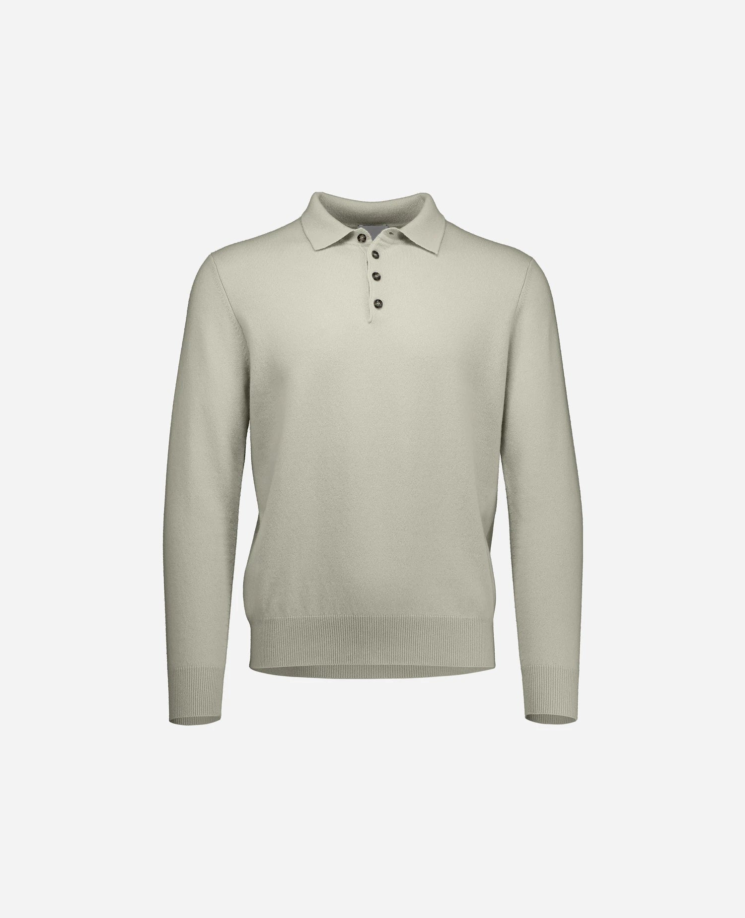 255-30023-82_3 - Allude - 100% Cashmere Active Fall/Winter 2025/2026 Feinstrick Flachstrick Gerade Passform Grau Herren NEW Polo Pullover SAPG::255-30023