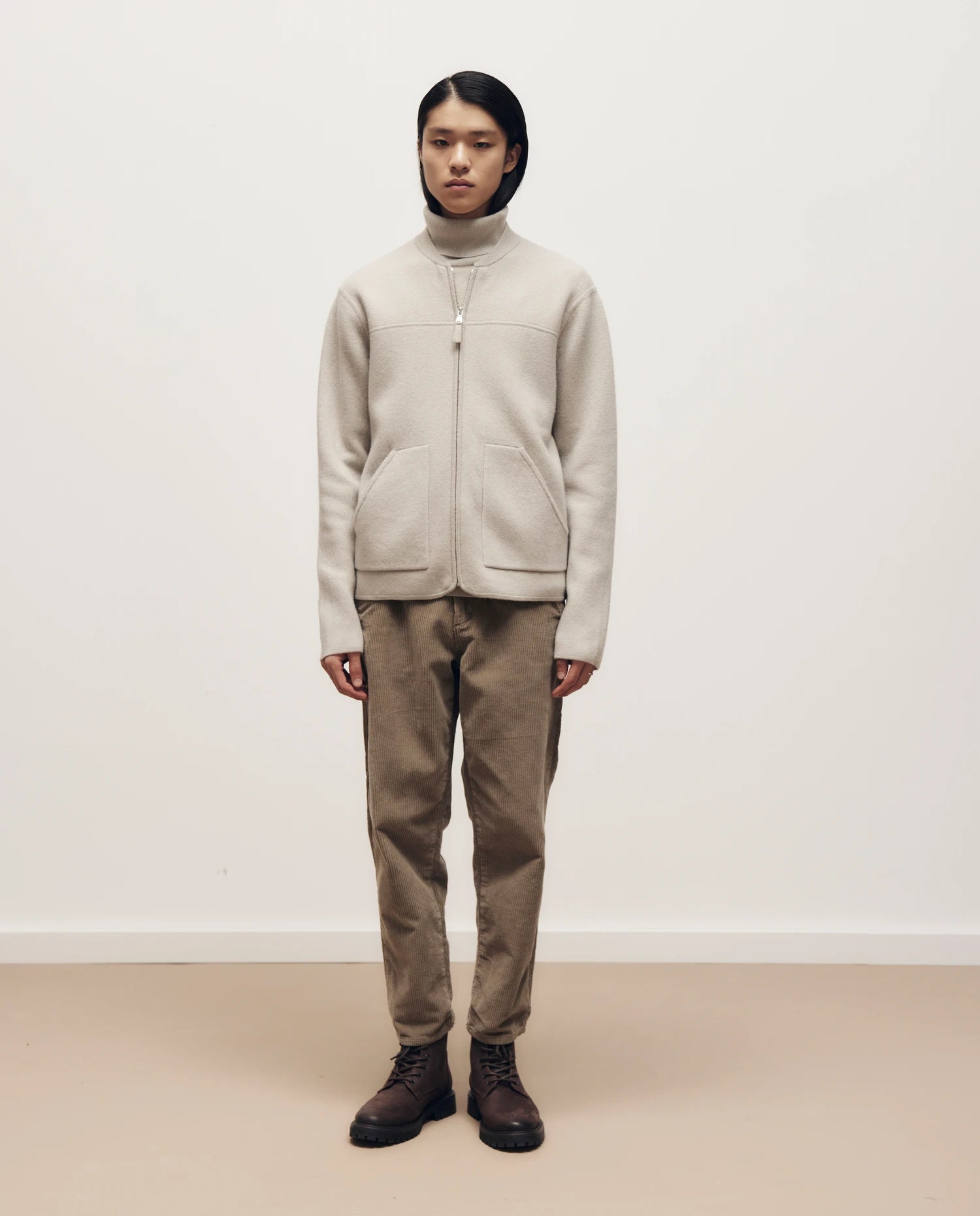 255-30024-82_1 - Allude - 100% Cashmere Active Fall/Winter 2025/2026 Feinstrick Flachstrick Gerade Passform Grau Herren NEW Pullover Rollkragen SAPG::255-30024