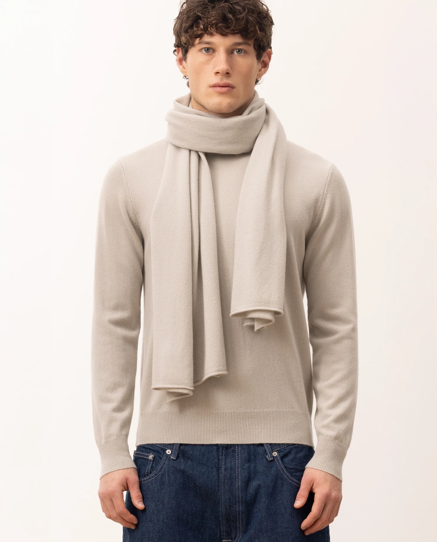 255-30025-82_2 - Allude - 0 100% Cashmere Active Fall/Winter 2025/2026 Grau Herren NEW SAPG::255-30025 Schal