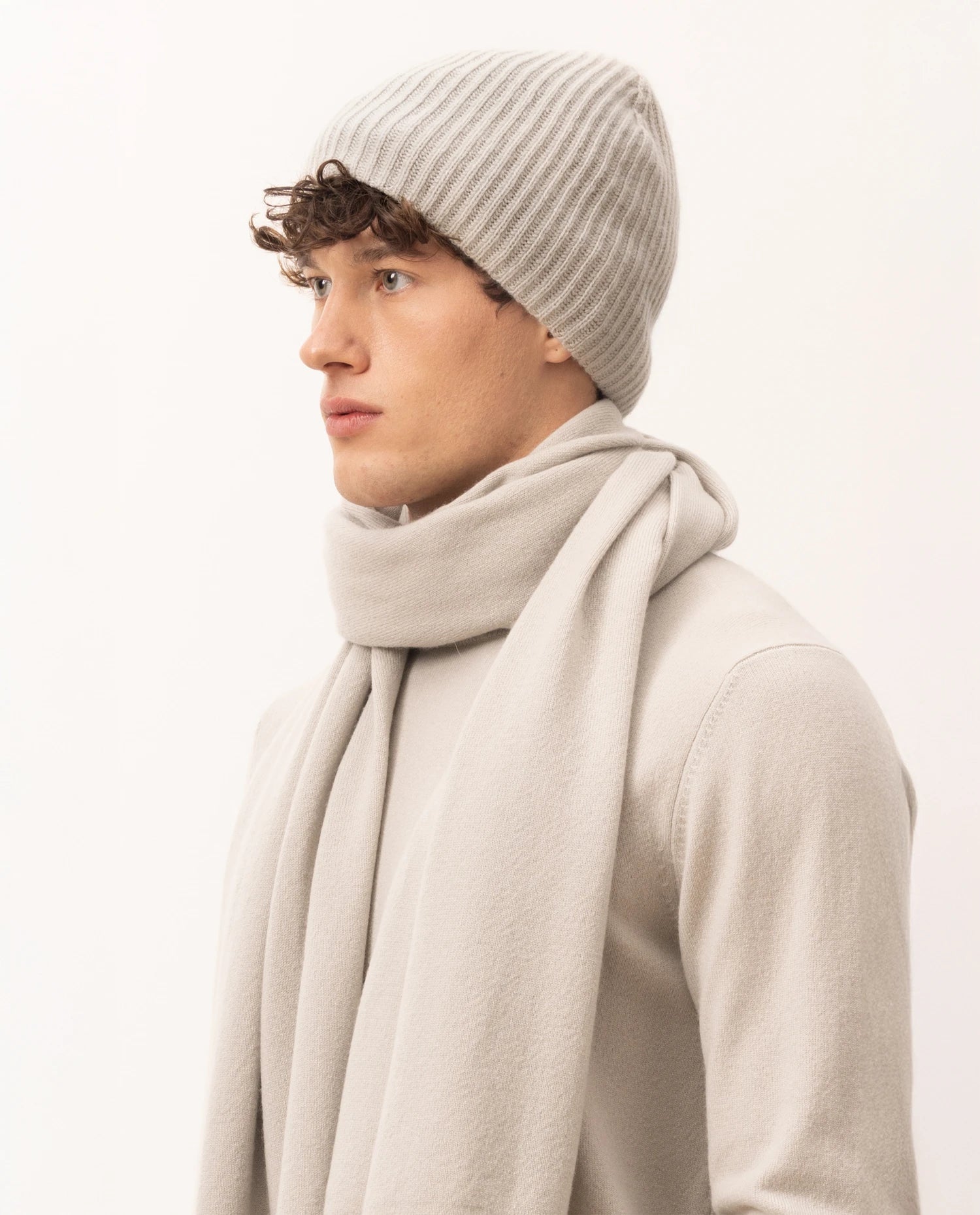 255-30026-82_2 - Allude - 0 100% Cashmere Active Fall/Winter 2025/2026 Grau Herren Mütze NEW SAPG::255-30026