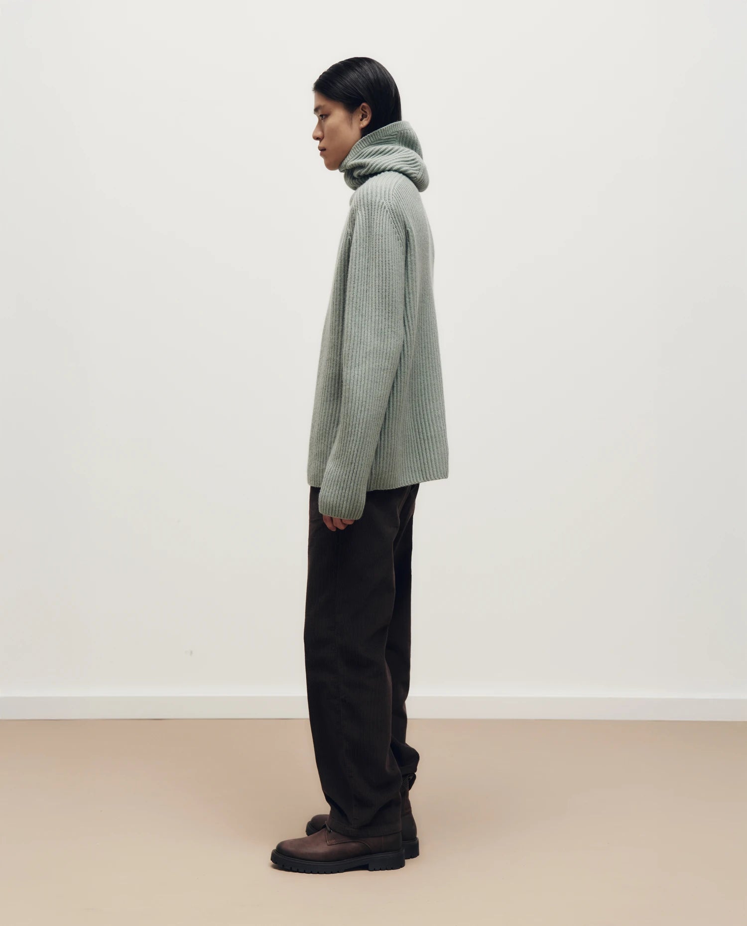 255-37040-31_10 - Allude - 30% Cashmere 70% Wolle Active Fall/Winter 2025/2026 Grobstrick Grün Herren Kapuze Lockerer Schnitt NEW Patentstrick Pullover SAPG::255-37040