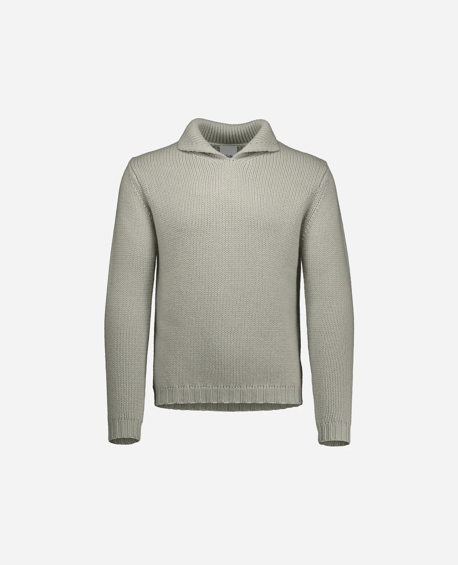 255-37601-82_3 - Allude - 30% Cashmere 70% Wolle Active Fall/Winter 2025/2026 Flachstrick Gerade Passform Grau Grobstrick Herren NEW normaler Kragen Pullover SAPG::255-37601