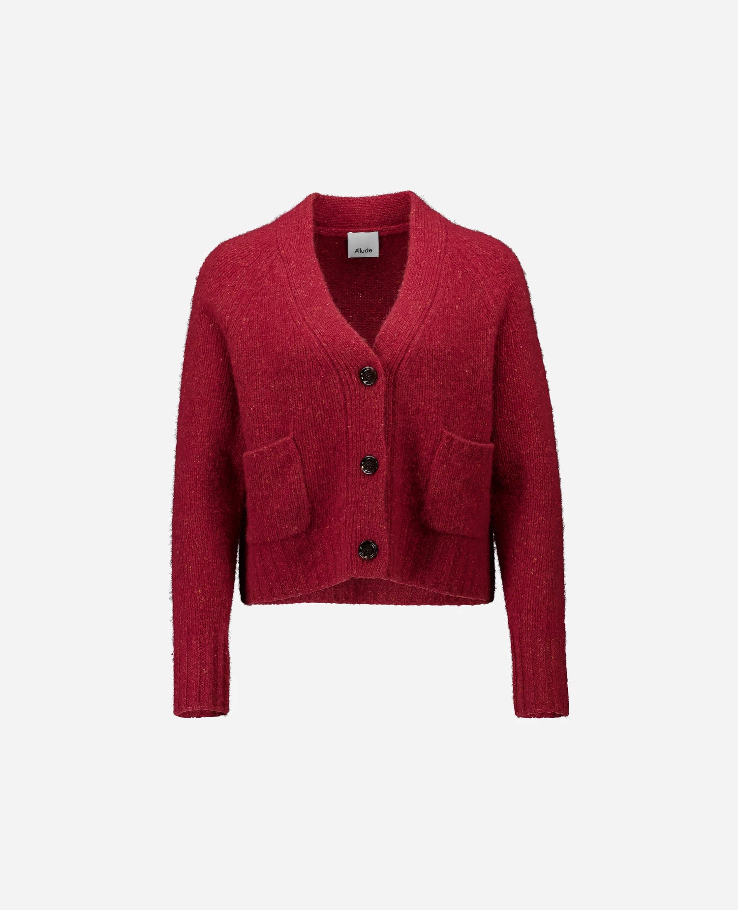 255-60000-68_3 - Allude - 100% Cashmere Active Damen Fall/Winter 2025/2026 Flachstrick Grobstrick Kastiger Schnitt NEW Rot SAPG::255-60000 Strickjacke V-Ausschnitt