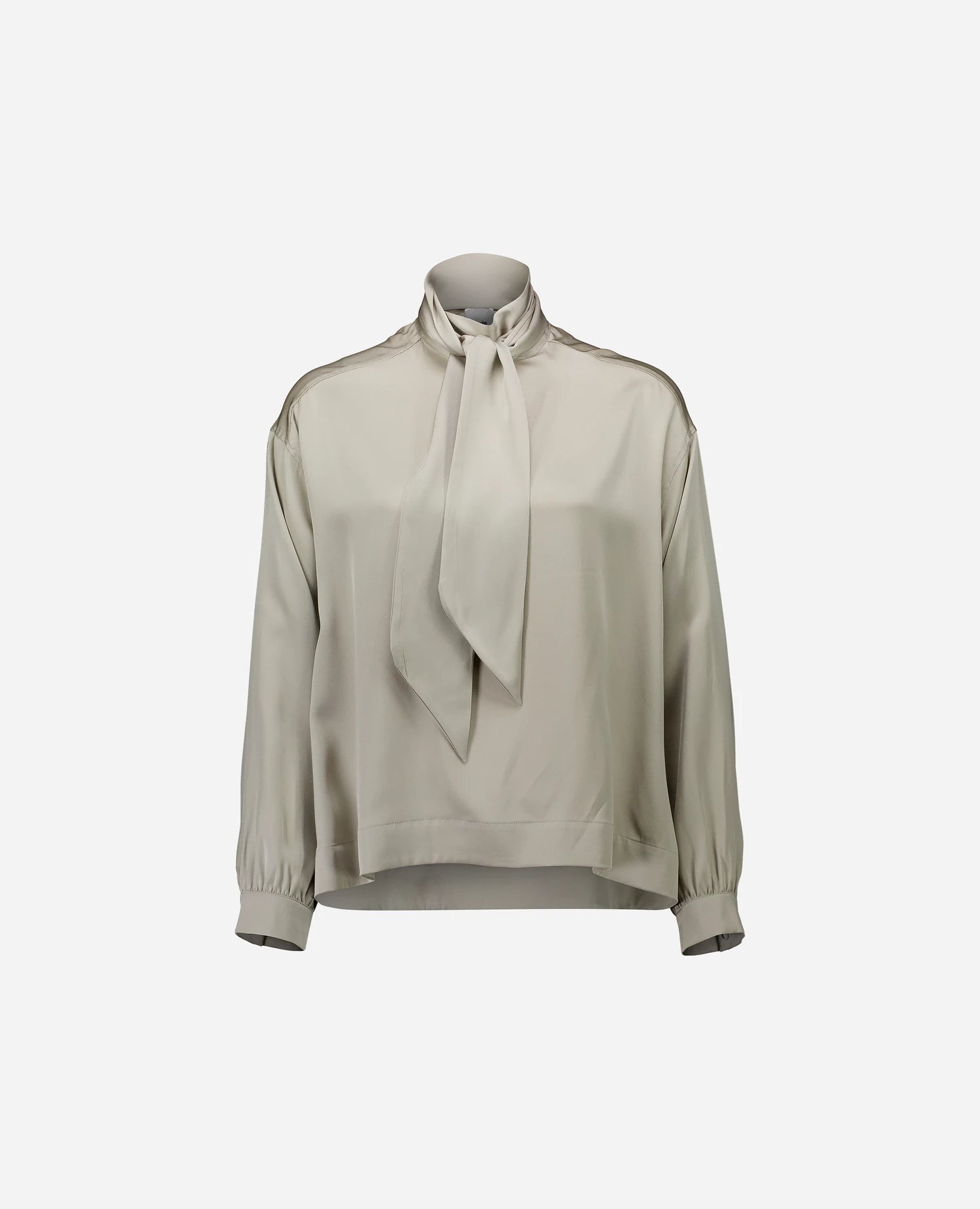 255-84014-82_3 - Allude - 0 7% Spandex 93% Seide Active Bluse Damen Fall/Winter 2025/2026 Grau Lockerer Schnitt NEW SAPG::255-84014
