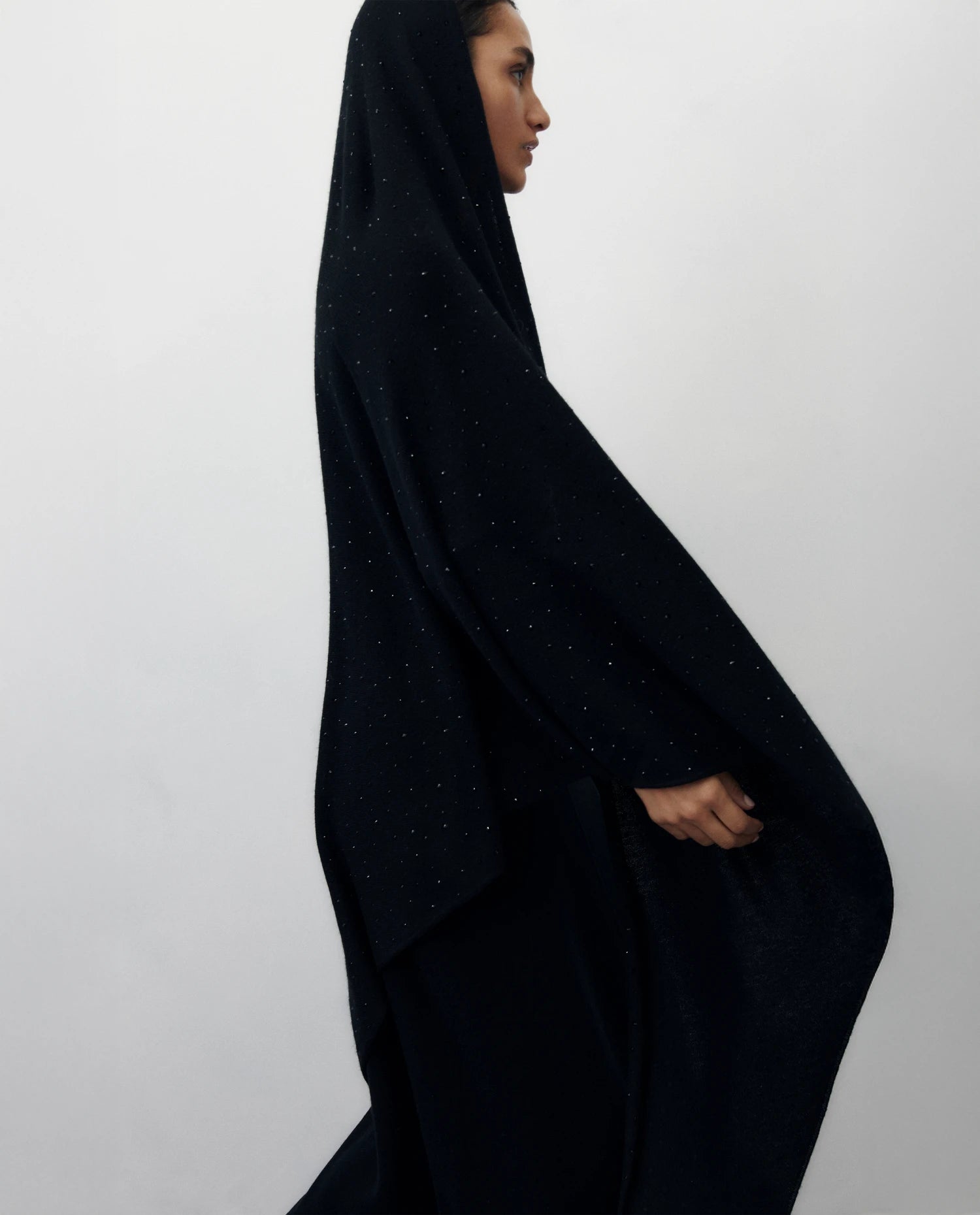 256-20624-90_4 - Allude - 30% Cashmere 70% Wolle Active Damen Holiday 2026 NEW SAPG::256-20624 Schal Schwarz Wolle