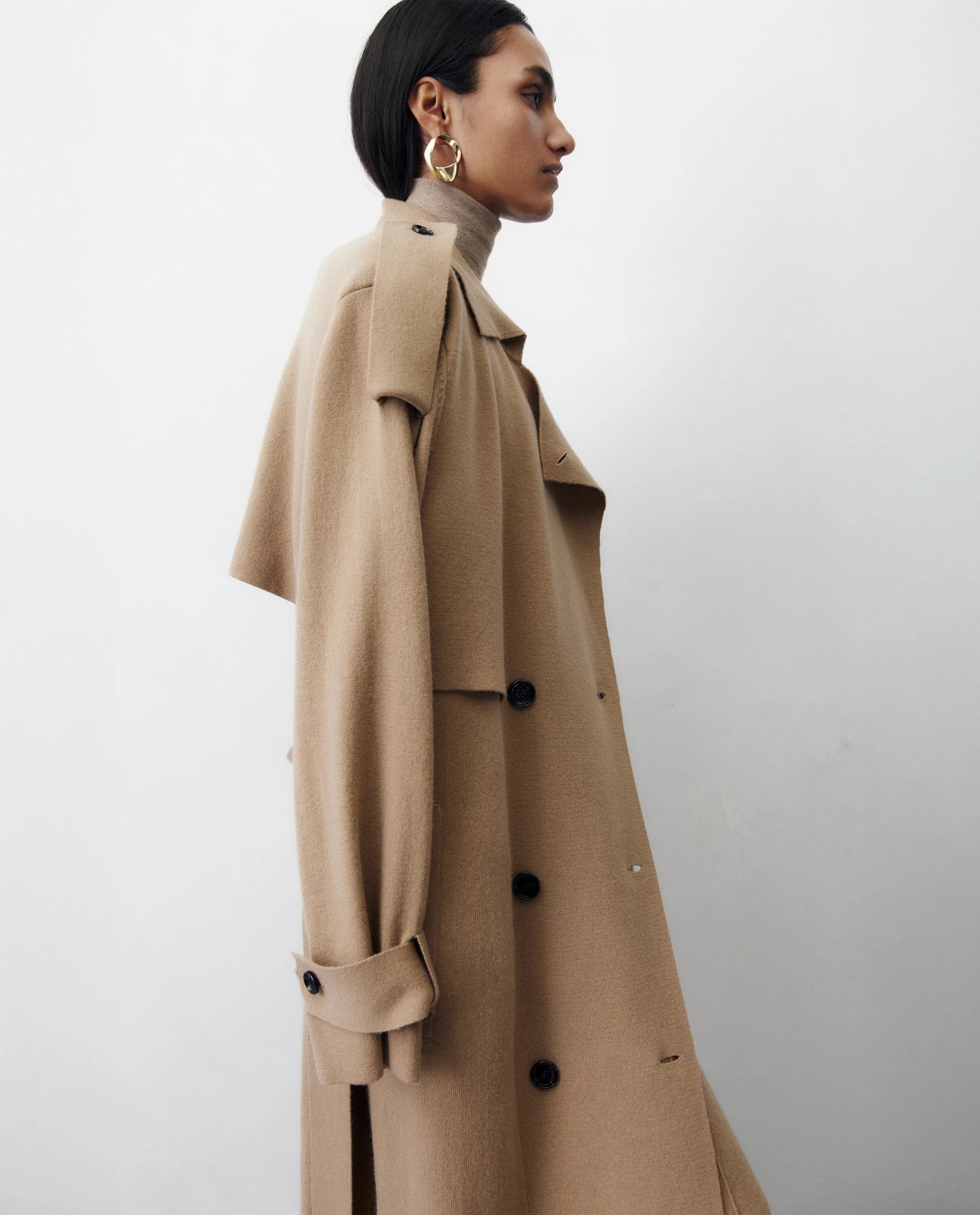256-20630-43_3 - Allude - 30% Cashmere 70% Wolle Active Beige Damen Holiday 2026 Mantel NEW SAPG::256-20630 Wolle