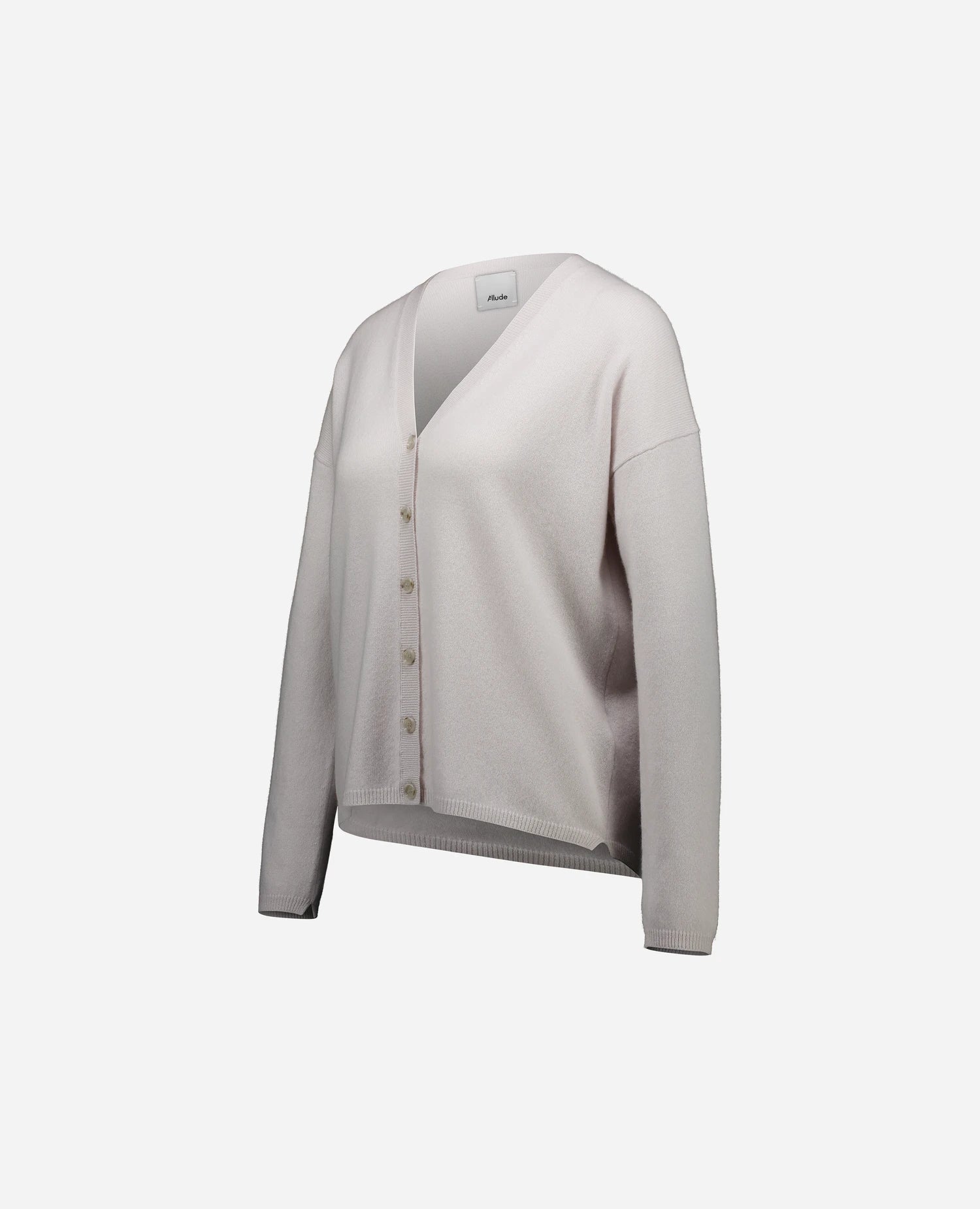 262-11112-80_3 - Allude - 100% Cashmere Cashmere Damen Grau Langarm SAPG::262-11112 Spring/Summer 2026 Strickjacke V-Ausschnitt