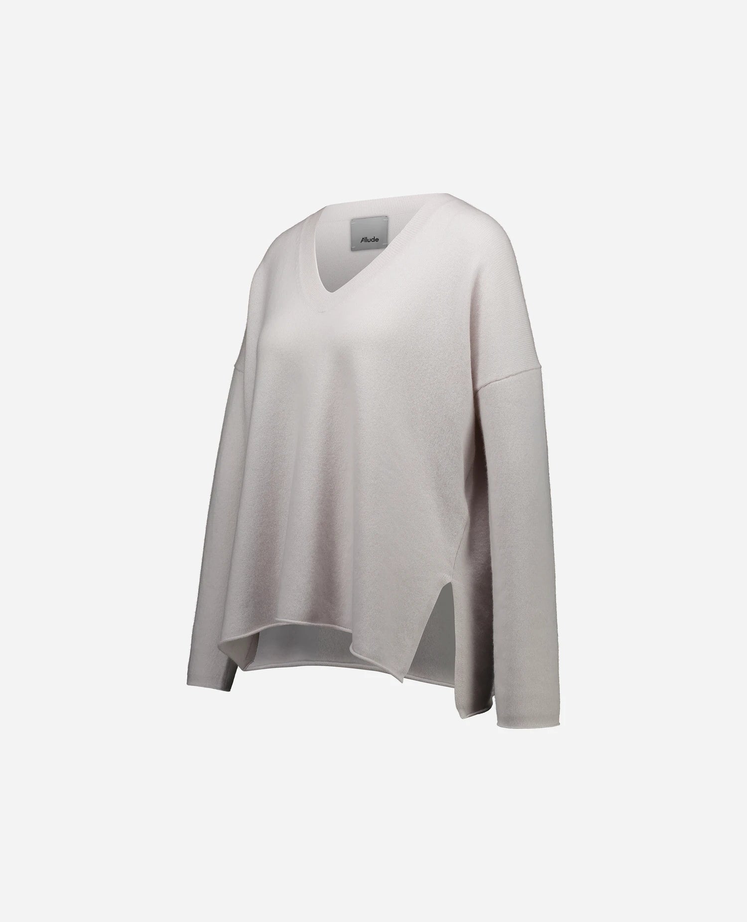 262-11114-80_3 - Allude - 100% Cashmere Cashmere Damen Grau Langarm Pullover SAPG::262-11114 Spring/Summer 2026 V-Ausschnitt