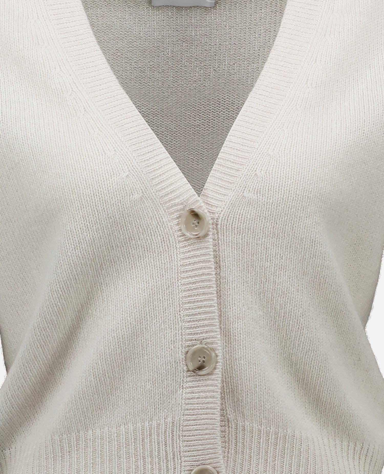 262-11162-4080_4 - Allude - 100% Cashmere Active Cashmere Damen Halbarm NEW SAPG::262-11162 Spring/Summer 2026 Strickjacke V-Ausschnitt Weiß