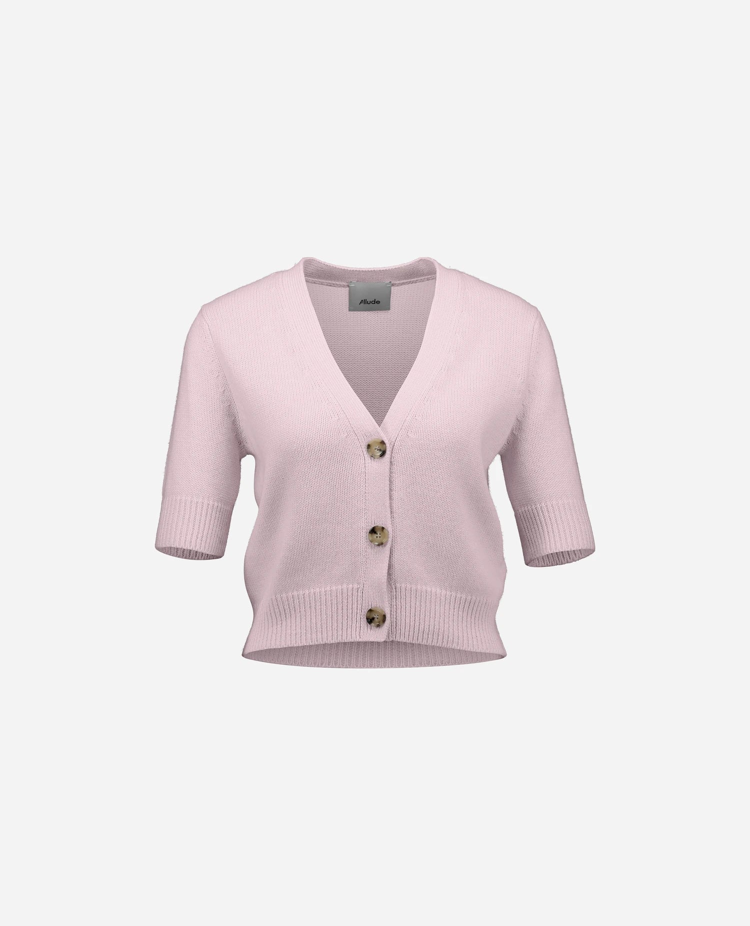 262-15030-60_1 - Allude - 1/4 Arm 30% Cashmere 70% Baumwolle Baumwolle Damen Rose SAPG::262-15030 Spring/Summer 2026 Strickjacke V-Ausschnitt