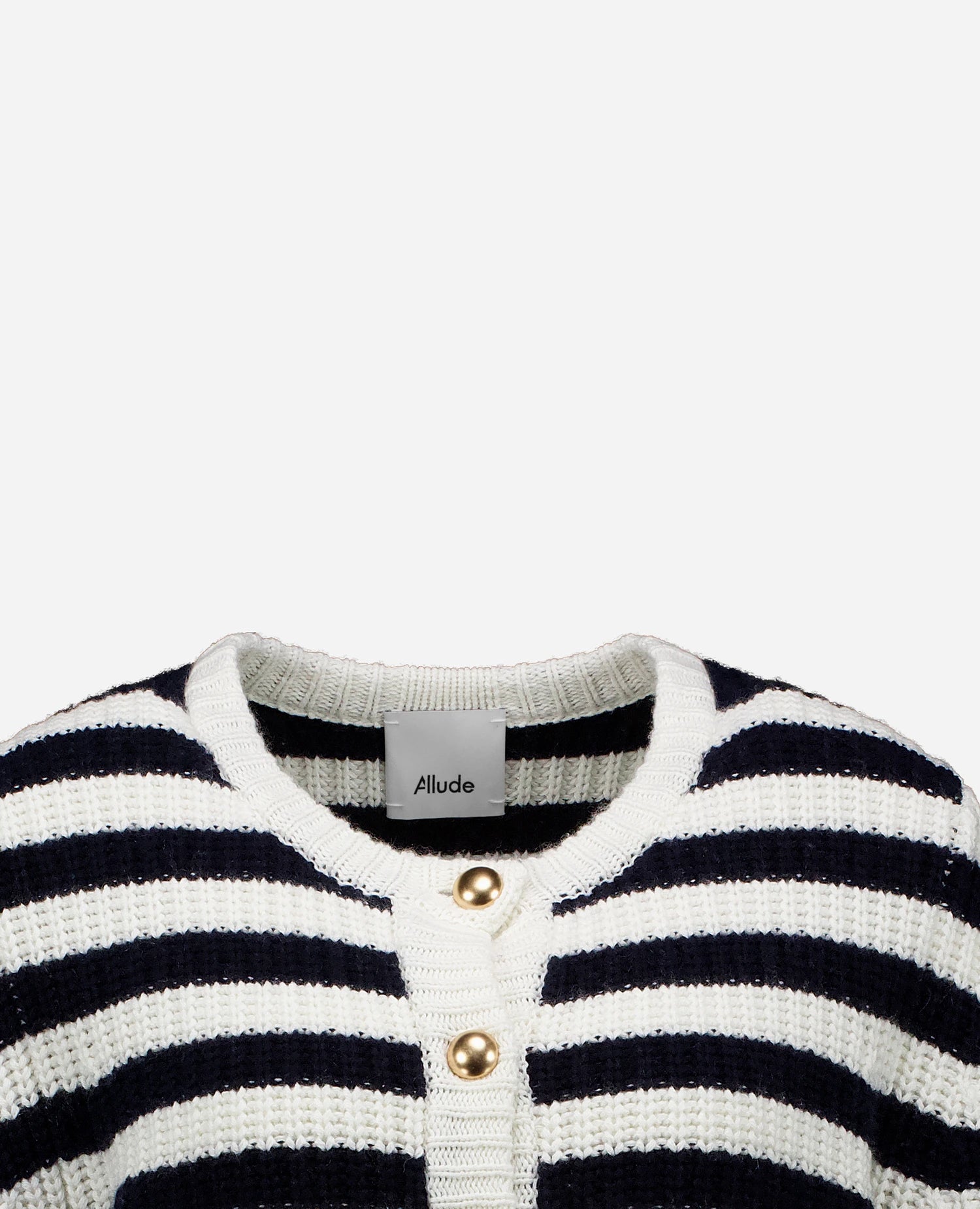 262-15040-4014_3 - Allude - 30% Cashmere 70% Baumwolle Active Baumwolle Damen Langarm NEW Rundhals SAPG::262-15040 Spring/Summer 2026 Strickjacke Weiß