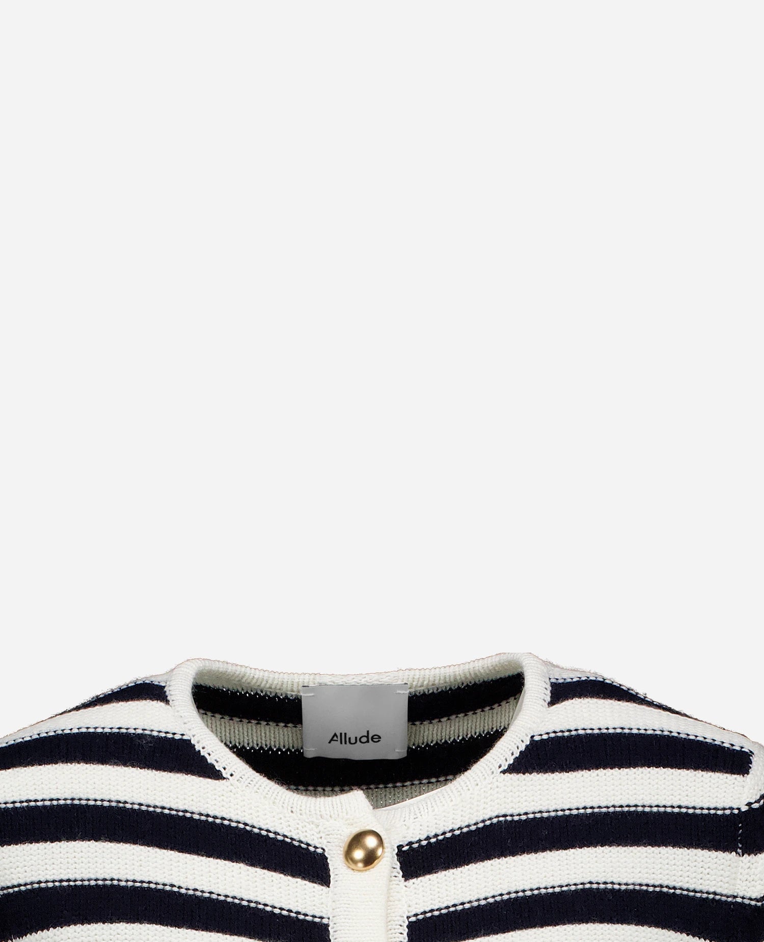 262-15041-4014_3 - Allude - 30% Cashmere 70% Baumwolle Baumwolle Damen Halbarm Rundhals SAPG::262-15041 Spring/Summer 2026 Strickjacke Weiß