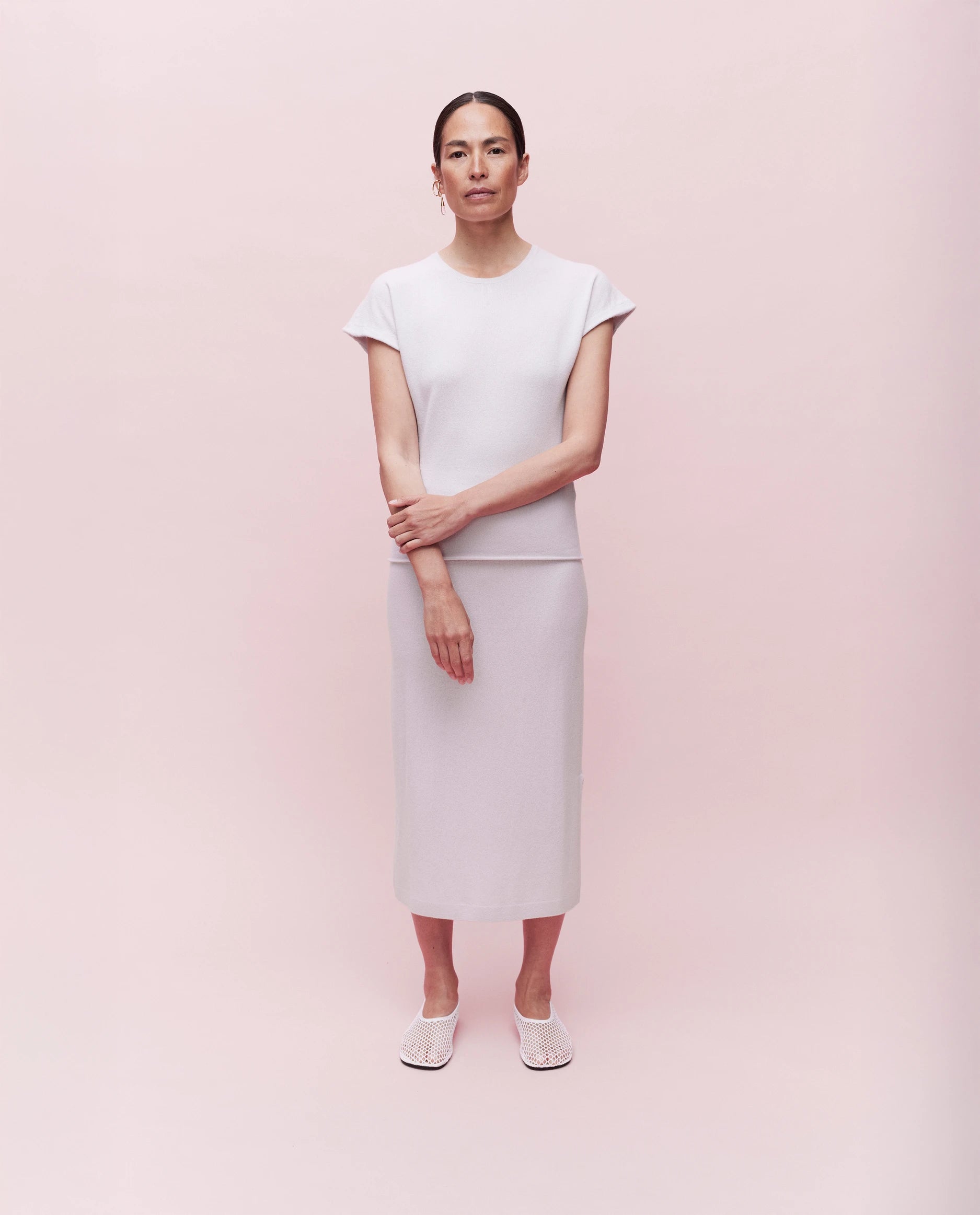 262-17012-80 - Allude - 1/8 Arm 30% Cashmere 70% Wolle Active Damen Grau Pullover Rundhals SAPG::262-17012 Spring/Summer 2026 Wolle