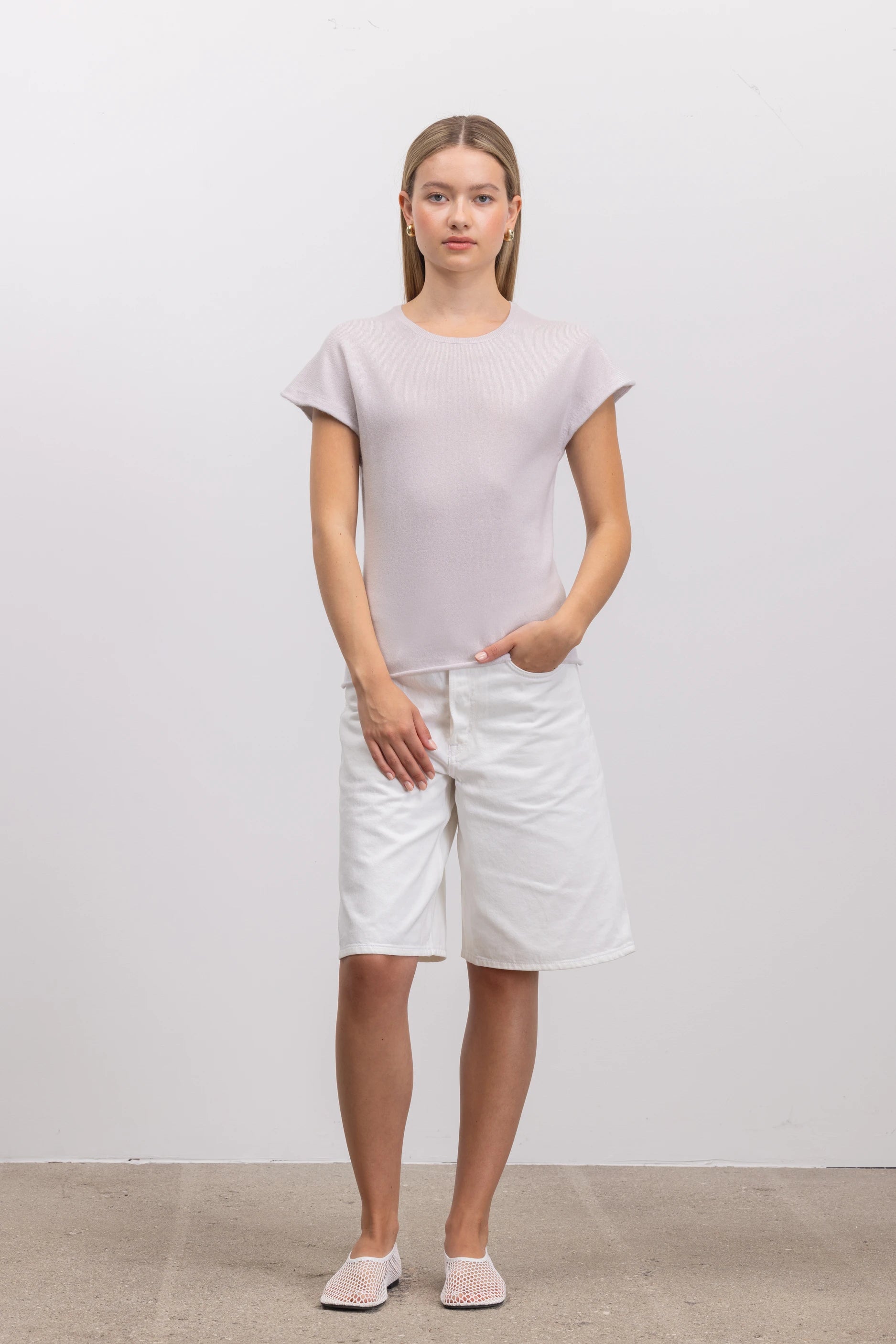 262-17012-80_5 - Allude - 1/8 Arm 30% Cashmere 70% Wolle Active Damen Grau Pullover Rundhals SAPG::262-17012 Spring/Summer 2026 Wolle