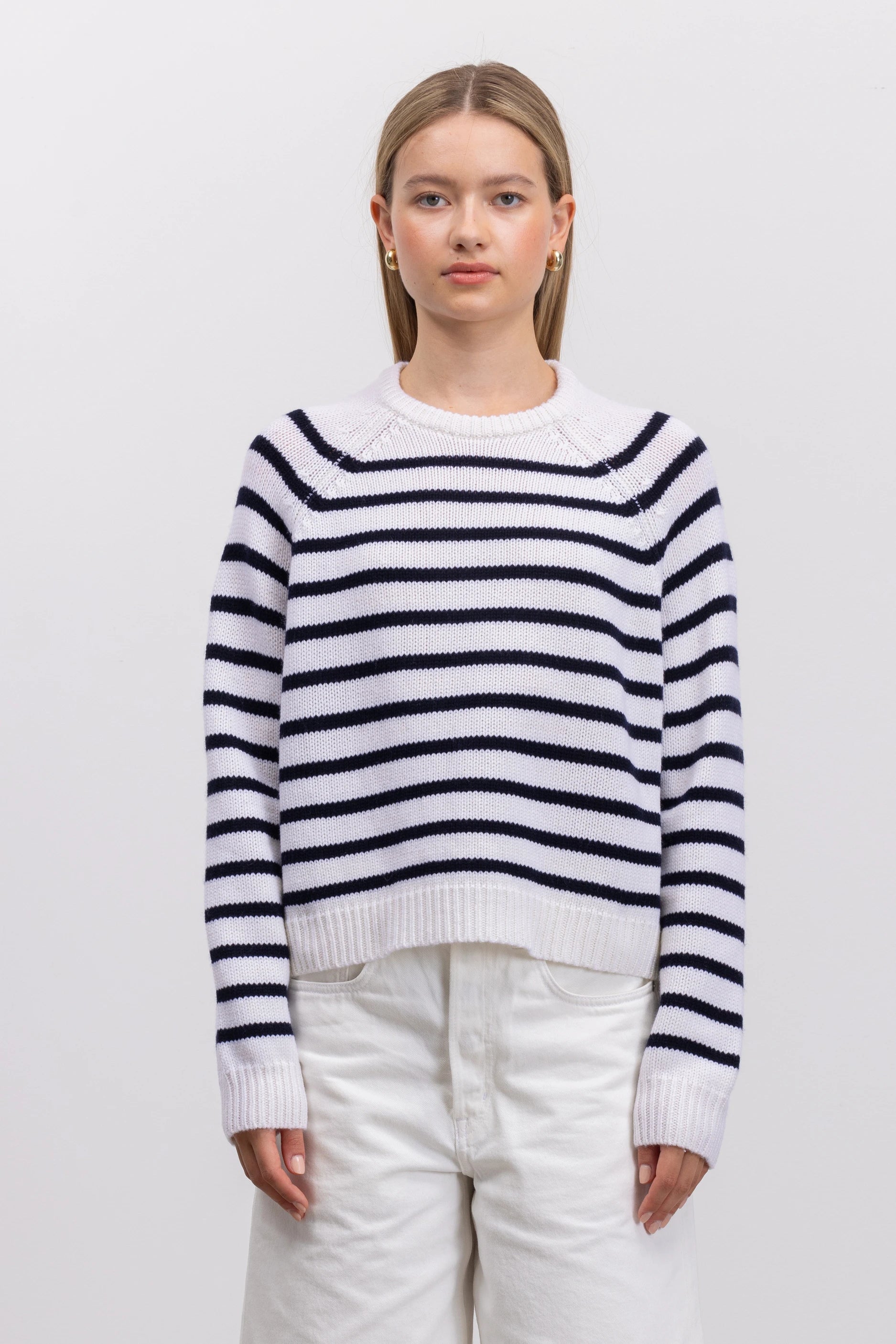 262-17021-4014_6 - Allude - 30% Cashmere 70% Wolle Active Damen Langarm Pullover Rundhals SAPG::262-17021 Spring/Summer 2026 Unterteile Weiß Wolle